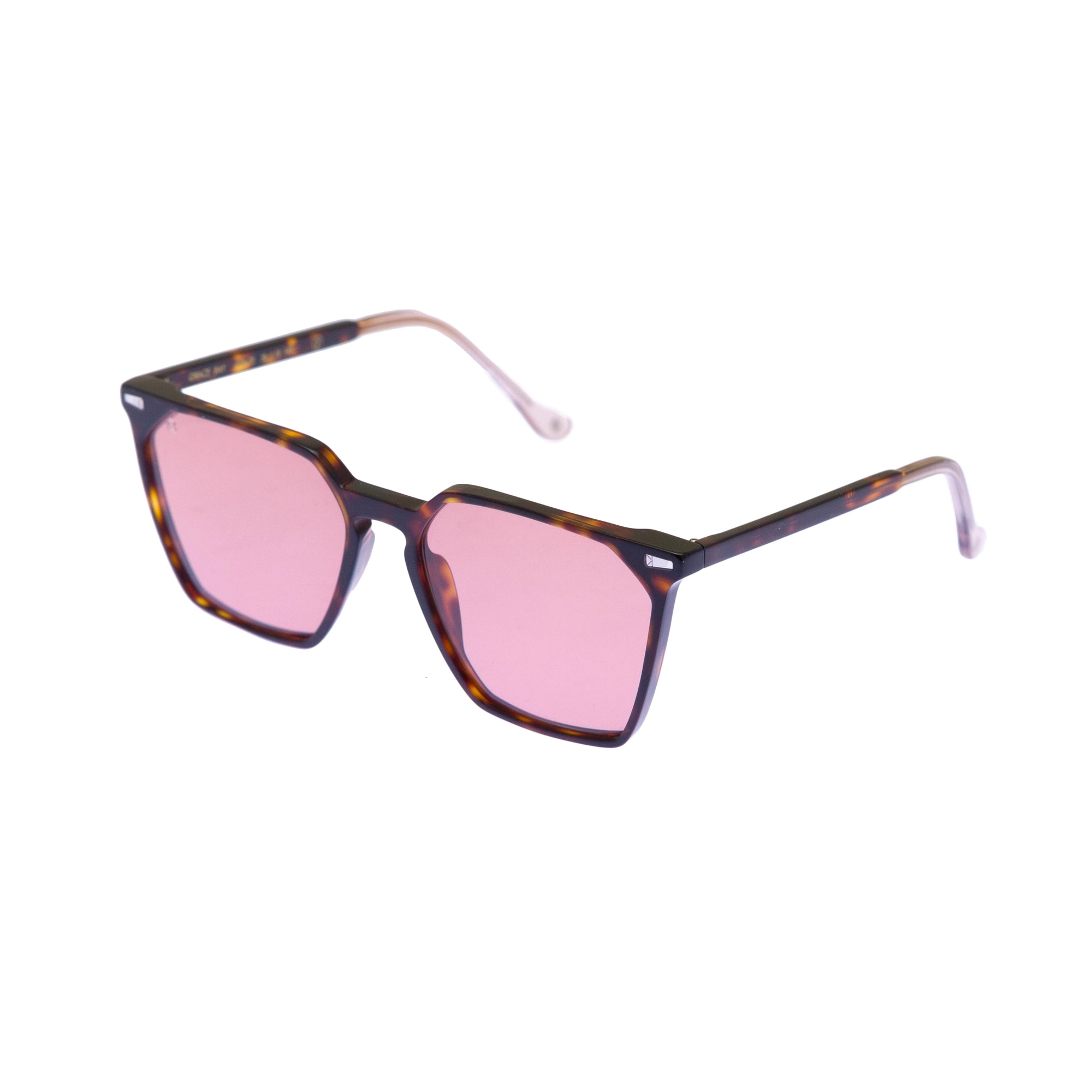 Kyme Eyewear Gracebay: oversized ultralite acetate squared sunglasses. Color Brown, Material Acetate cellulose, Size Large