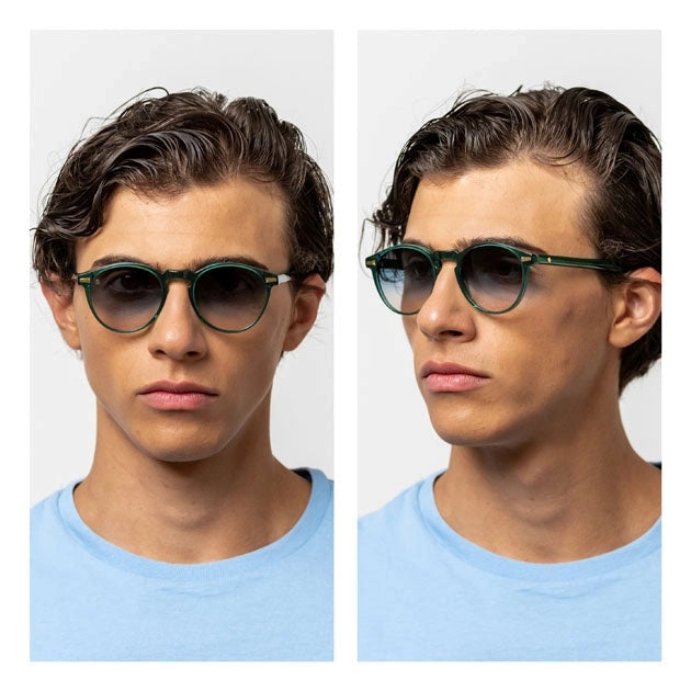 Kyme Eyewear Miki: original pantos vintage sunglasses. Bicolor black/camou black, Material Acetate ellulose