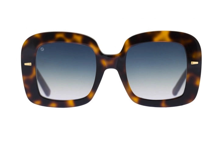 Kyme Eyewear Atena: oversize squared sunglasses. Color Camouflage blue/pink, Material Acetate cellulose, Size Large