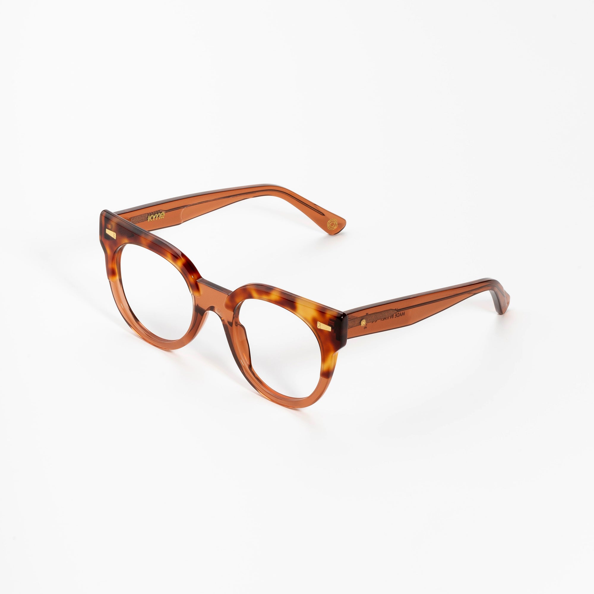 Kyme Eyewear Kyme Lea Amber Tortoise Sunglasses - Handmade Italian Fashion Eyewear. Color Amber Tortoise, Size Medium