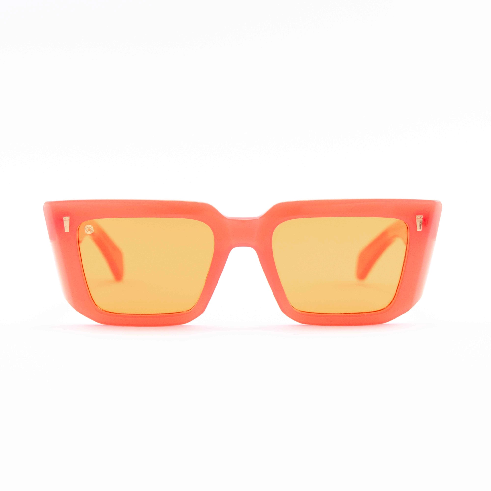 Kyme Eyewear COZY5: streetwear women bold rectangular sunglasses. Color Orange, Material Acetate cellulose, Size Large
