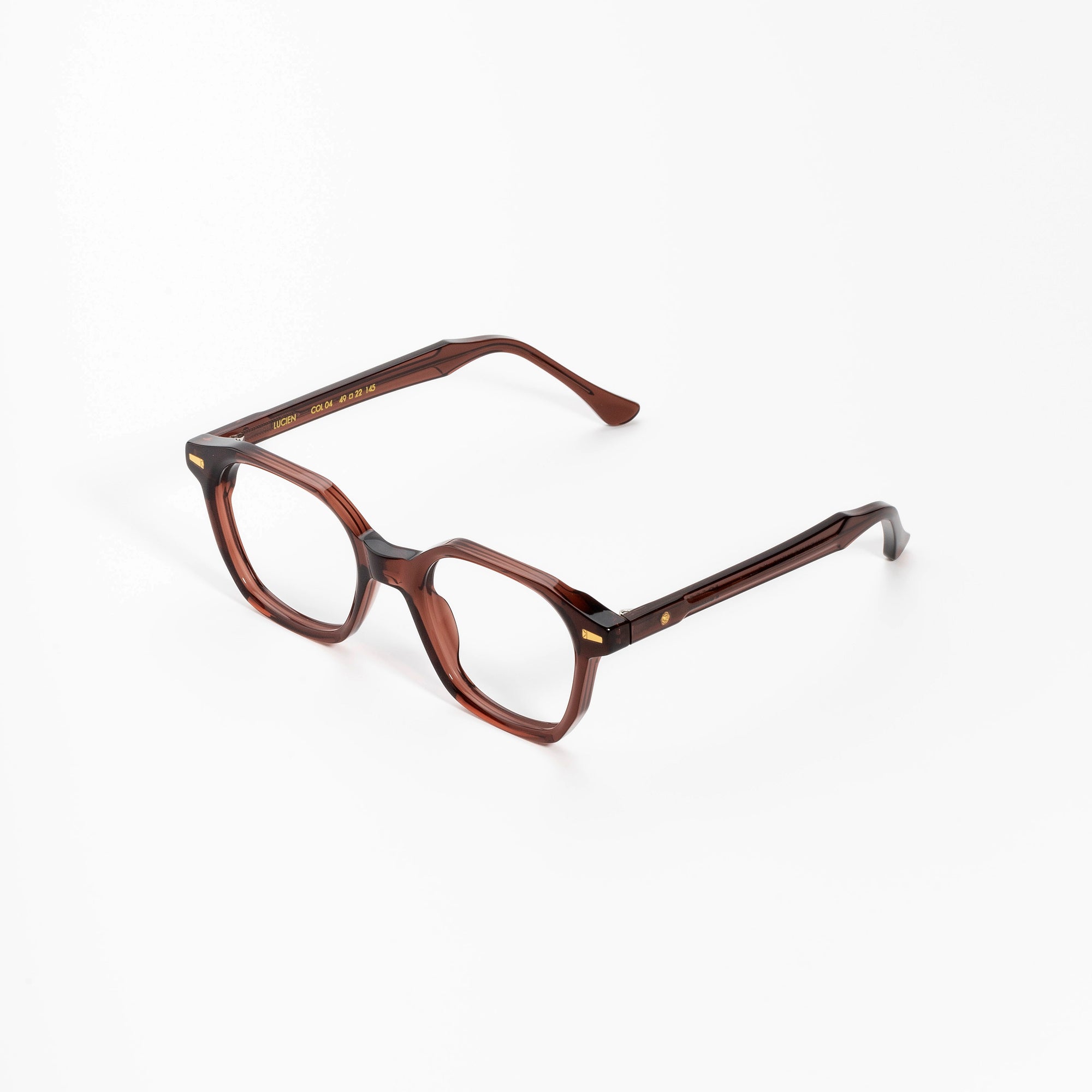 Kyme Eyewear Kyme Lucien Browne Sunglasses - Handmade Italian Geometric Eyewear. Color Browne, Size Medium