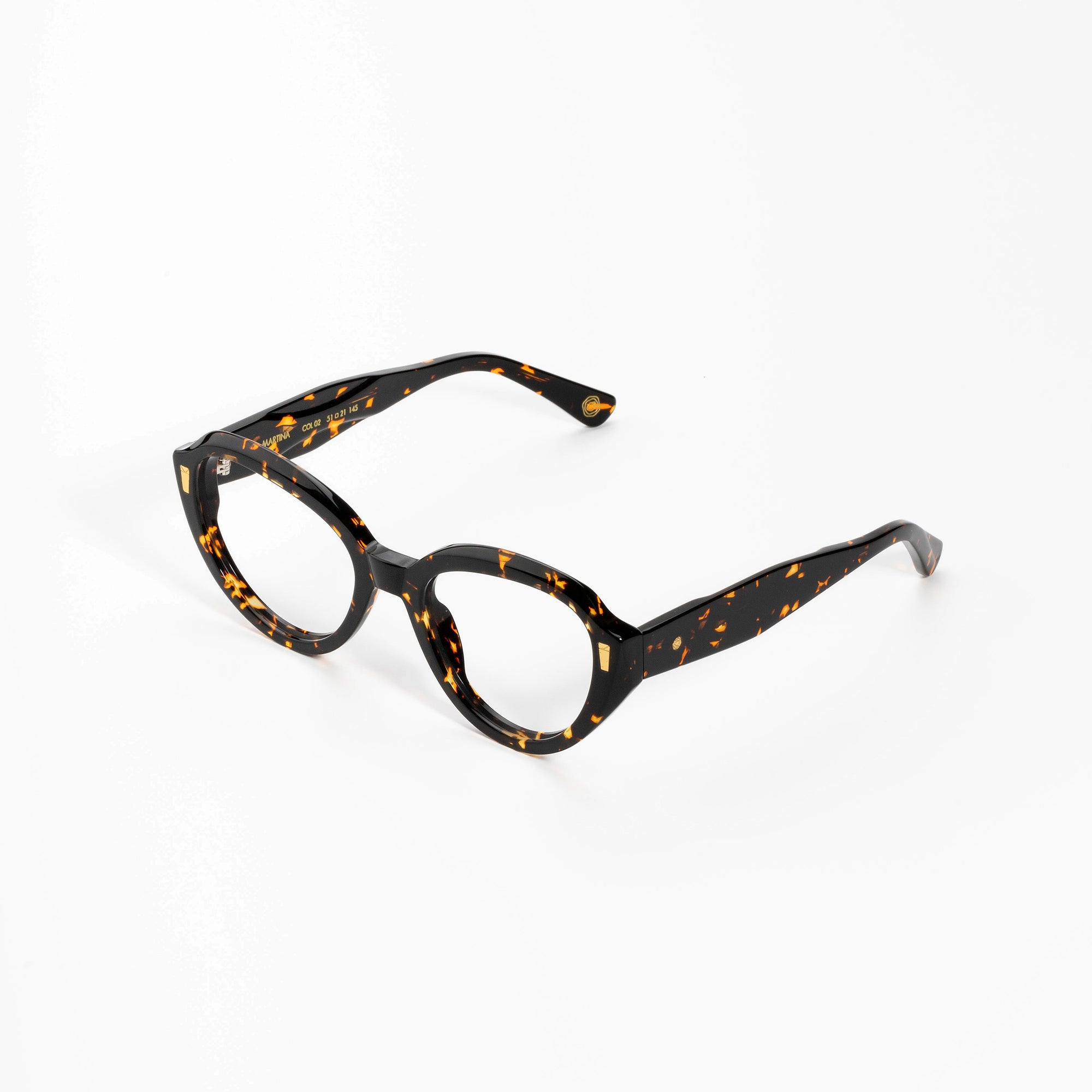Kyme Eyewear Kyme Martina Dark Avana Sunglasses - Handmade Round Italian Eyewear. Color Dark Avana, Size Medium