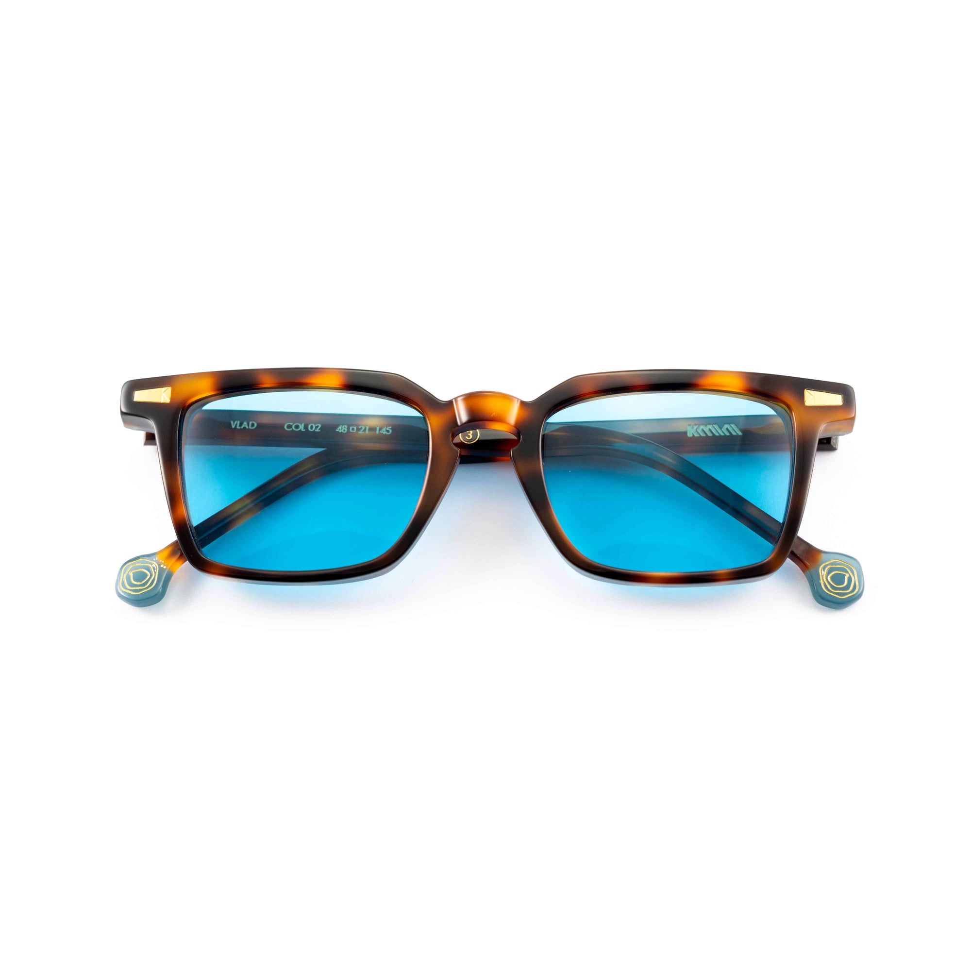 Kyme Eyewear Vlad: vintage rectangular sunglasses. Color Champagne, Material Acetate cellulose, Size Small