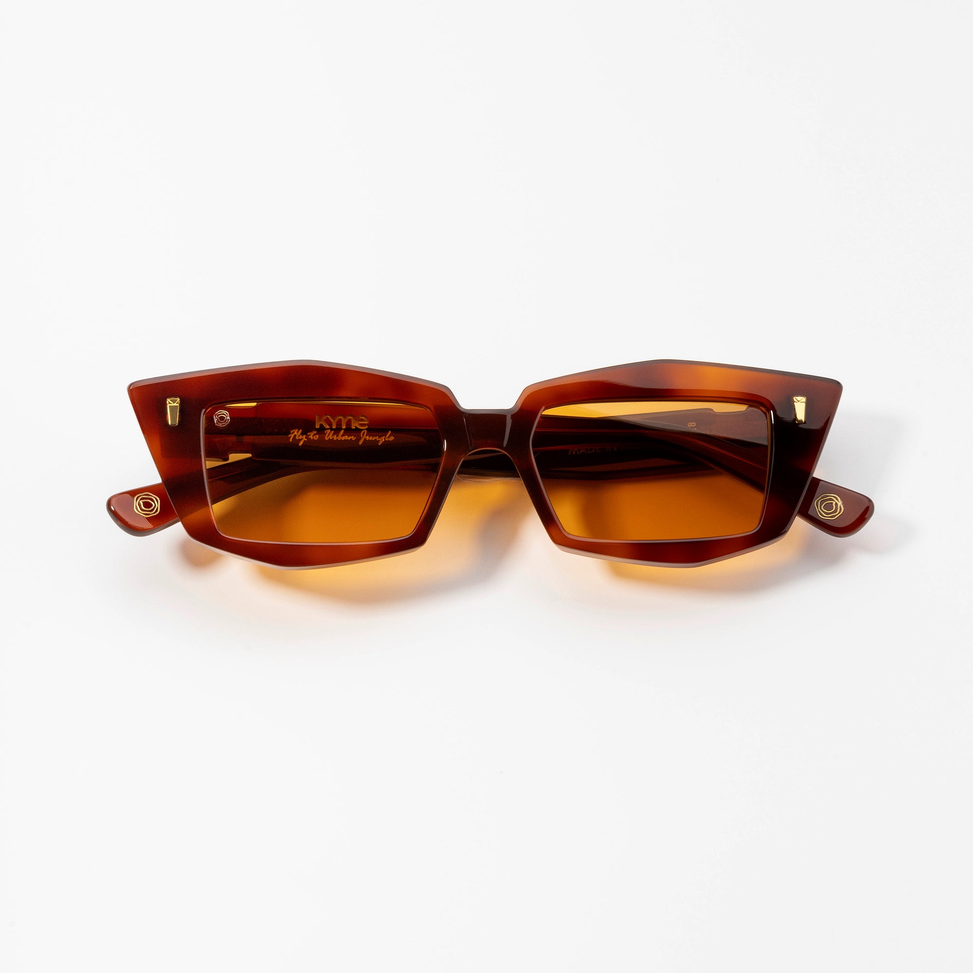 Kyme Eyewear Kyme Nova Bronze Sunglasses - Bold Handmade Italian Fashion Eyewear. Color Bronze, Size Medium