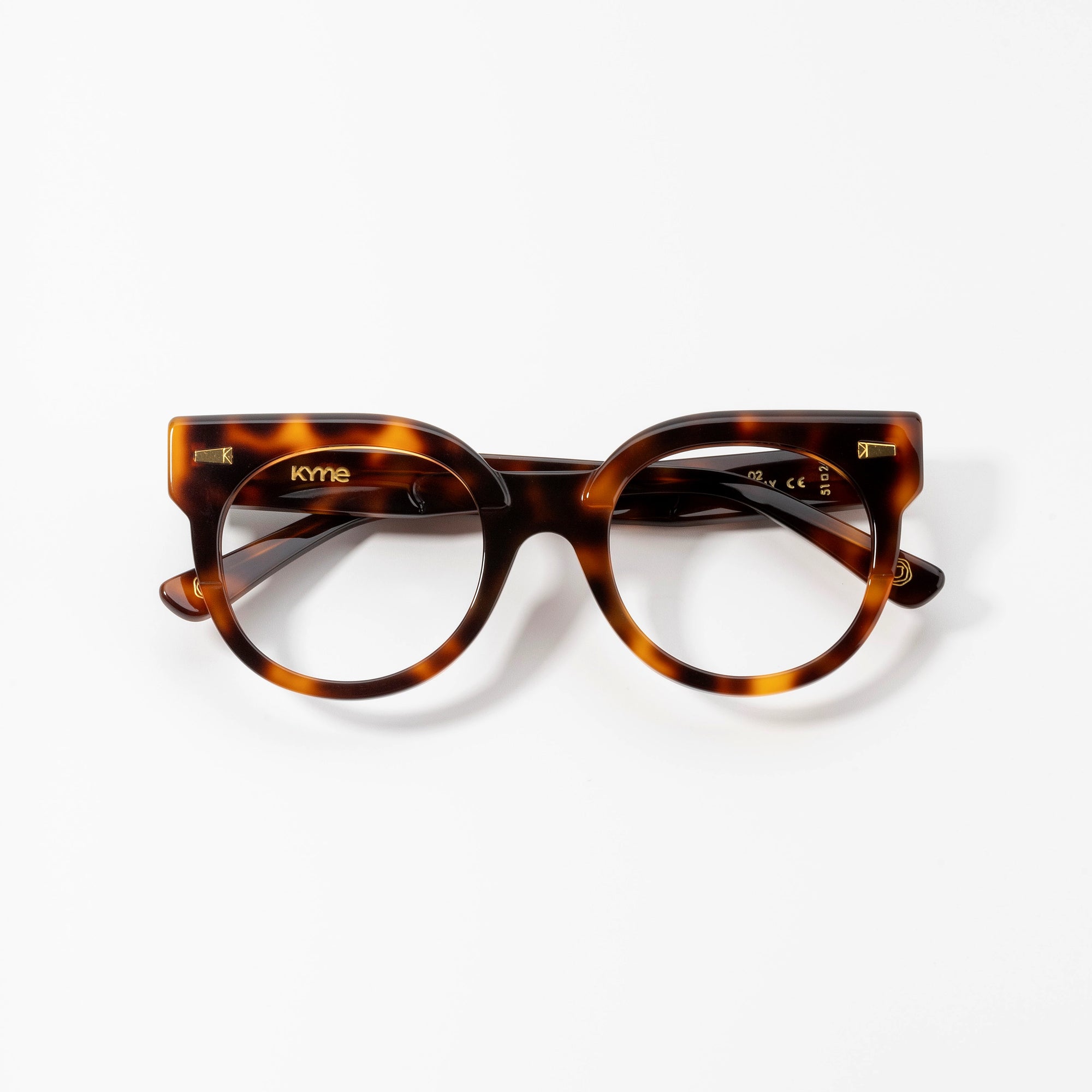Kyme Eyewear Kyme Lea Dark Avana Sunglasses - Handmade Italian Fashion Eyewear. Color Dark Avana, Size Medium