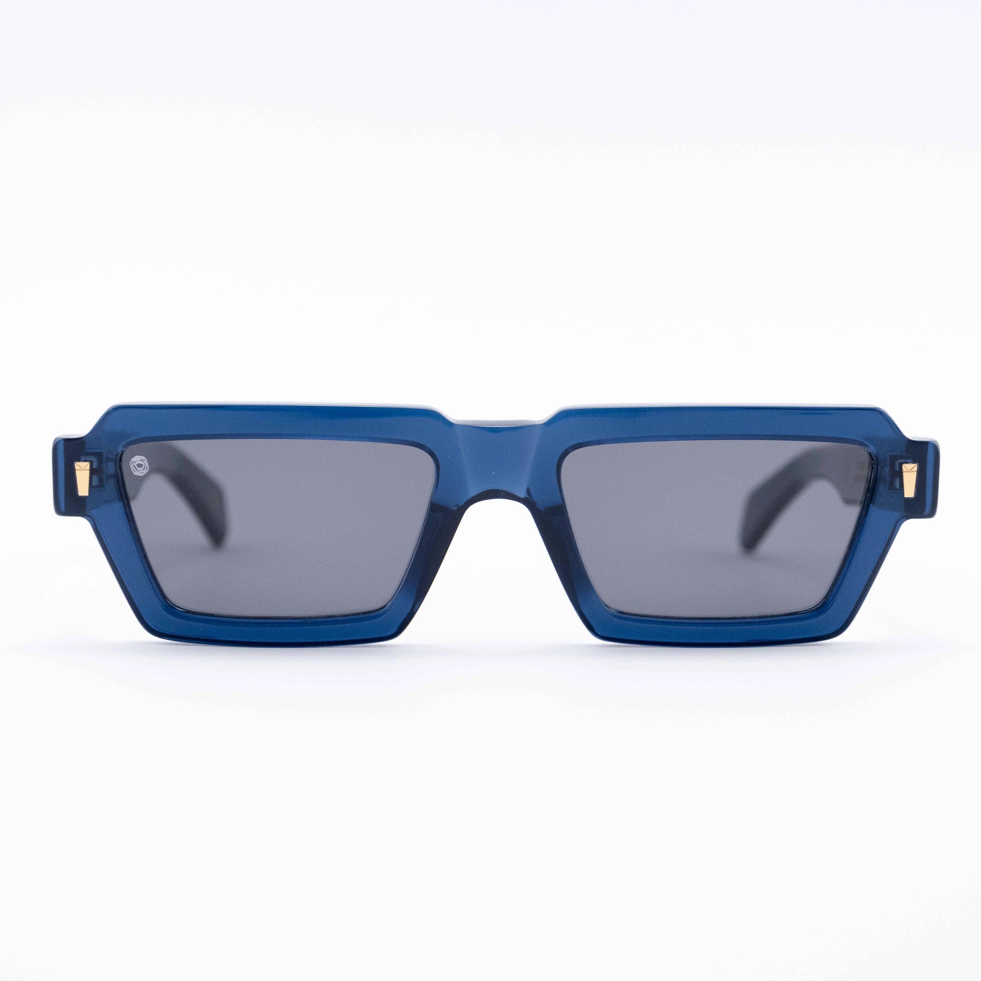 Kyme Eyewear Beaters: streetwear bold rectangular sunglasses. Color Blue, Material Acetate cellulose, Size Large