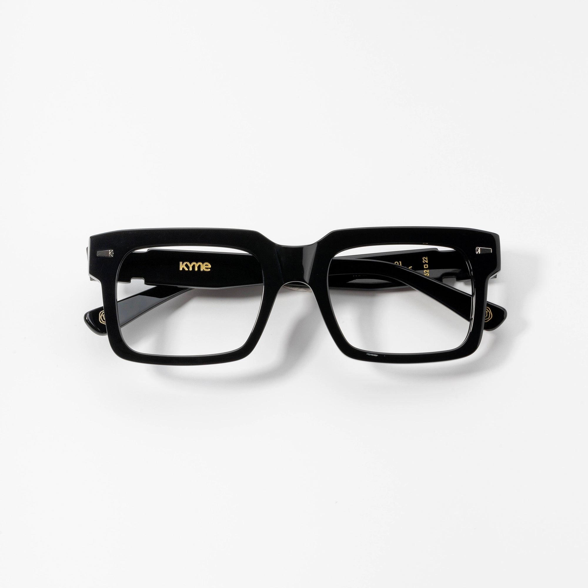 Kyme Eyewear Kyme Etienne Black Sunglasses - Bold Handmade Italian Eyewear. Color Black, Size Medium