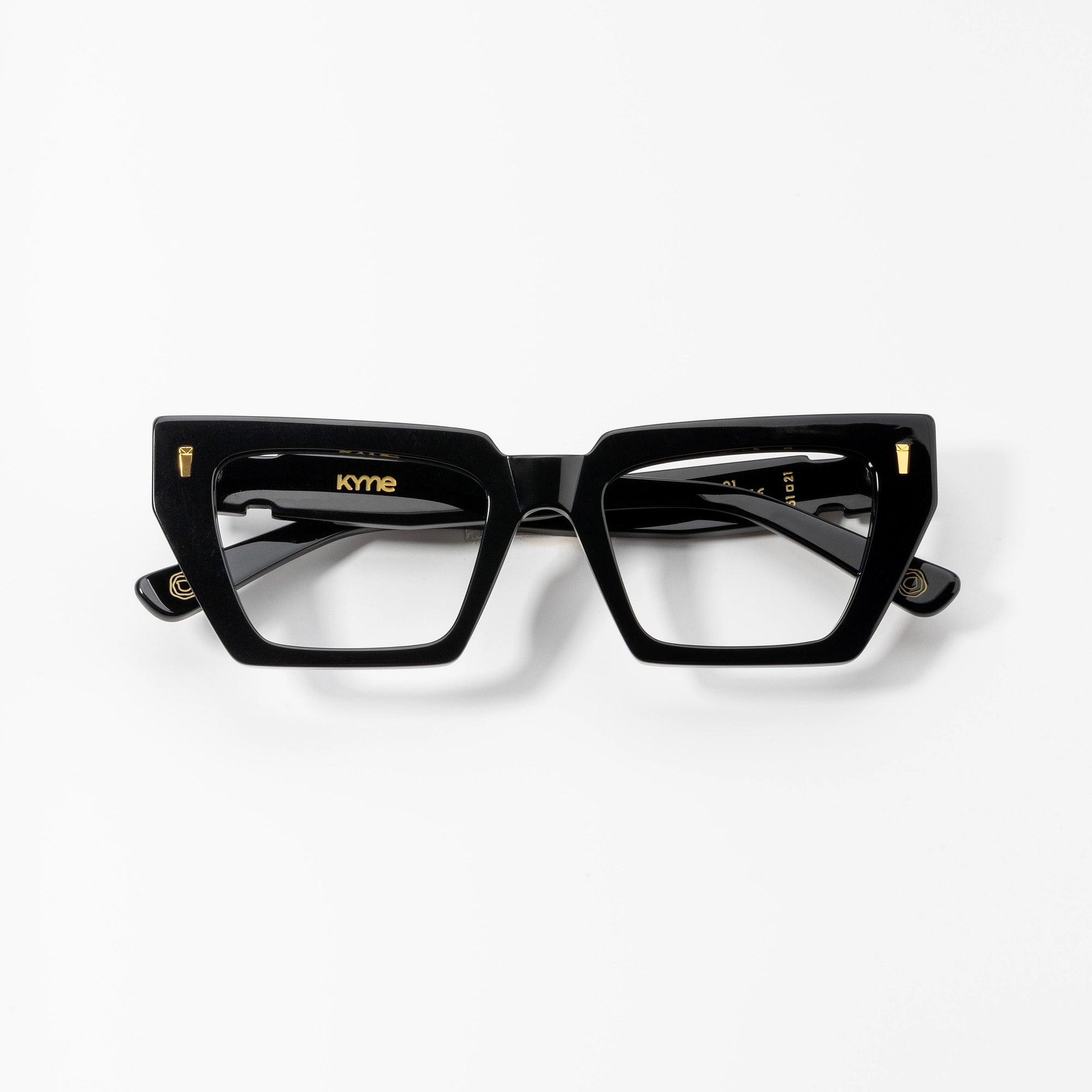 Kyme Eyewear Kyme Sienna Black Sunglasses - Bold Handmade Italian Eyewear. Color Black, Size Medium
