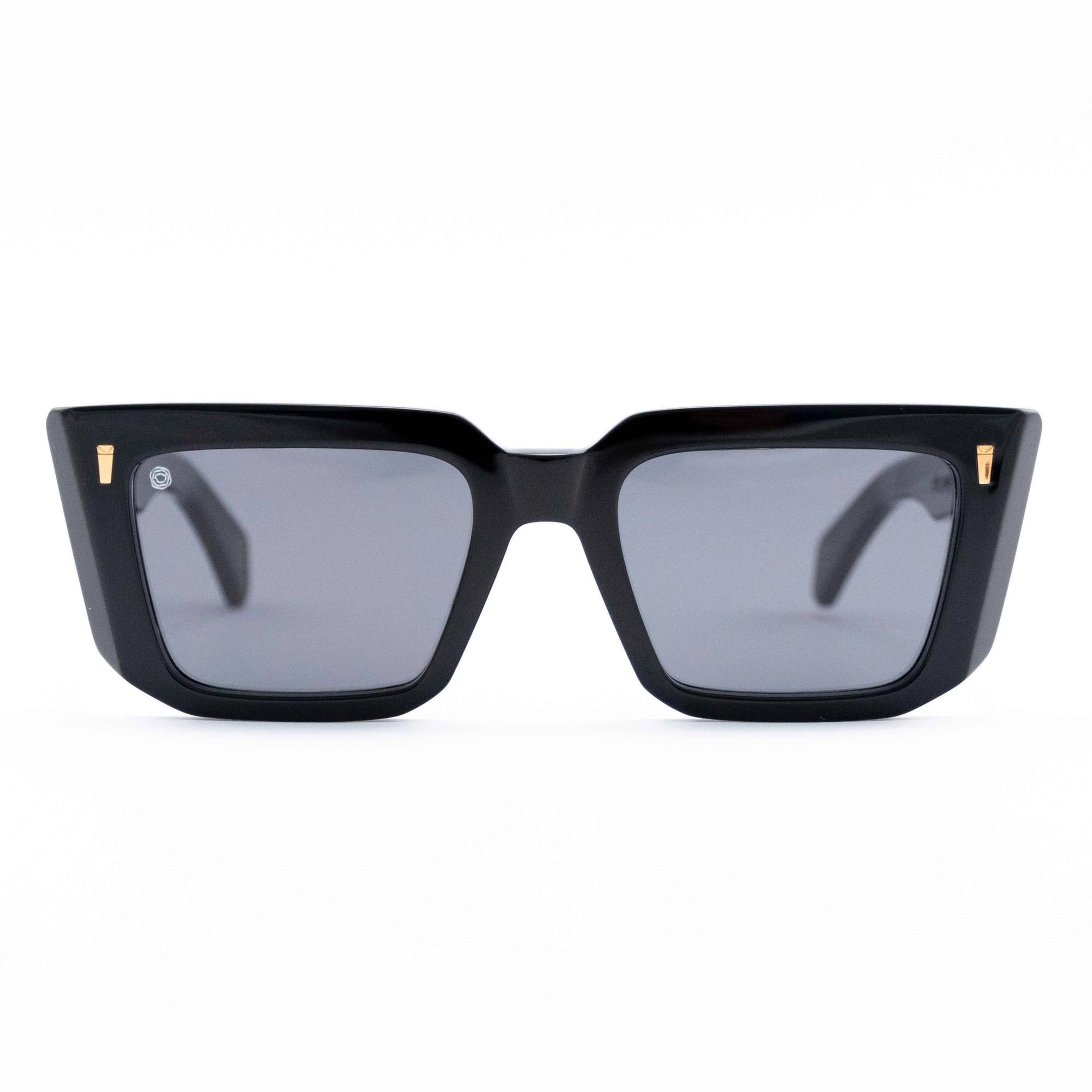 Kyme Eyewear COZY1: streetwear women bold rectangular sunglasses. Color Black, Material Acetate cellulose, Size Large