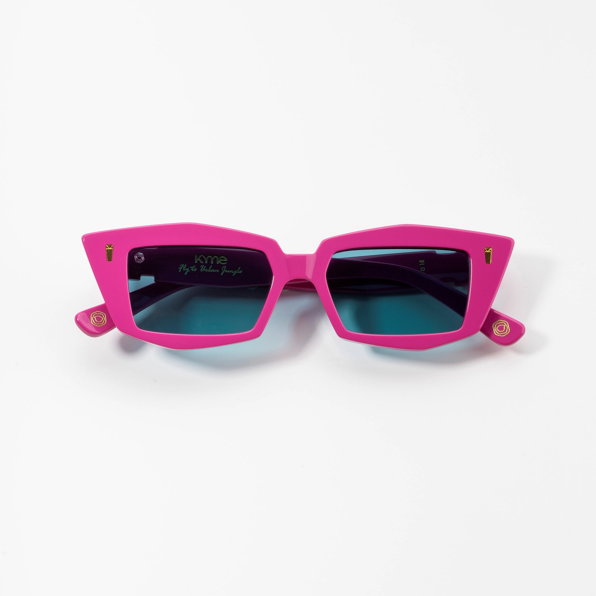 Kyme Eyewear Kyme Nova Pink Sunglasses - Bold Handmade Italian Fashion Eyewear. Color Pink, Size Medium