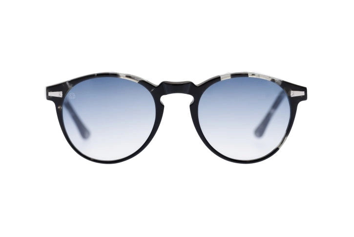 Kyme Eyewear Miki: original pantos vintage sunglasses. Color Glossy black, Material Acetate ellulose