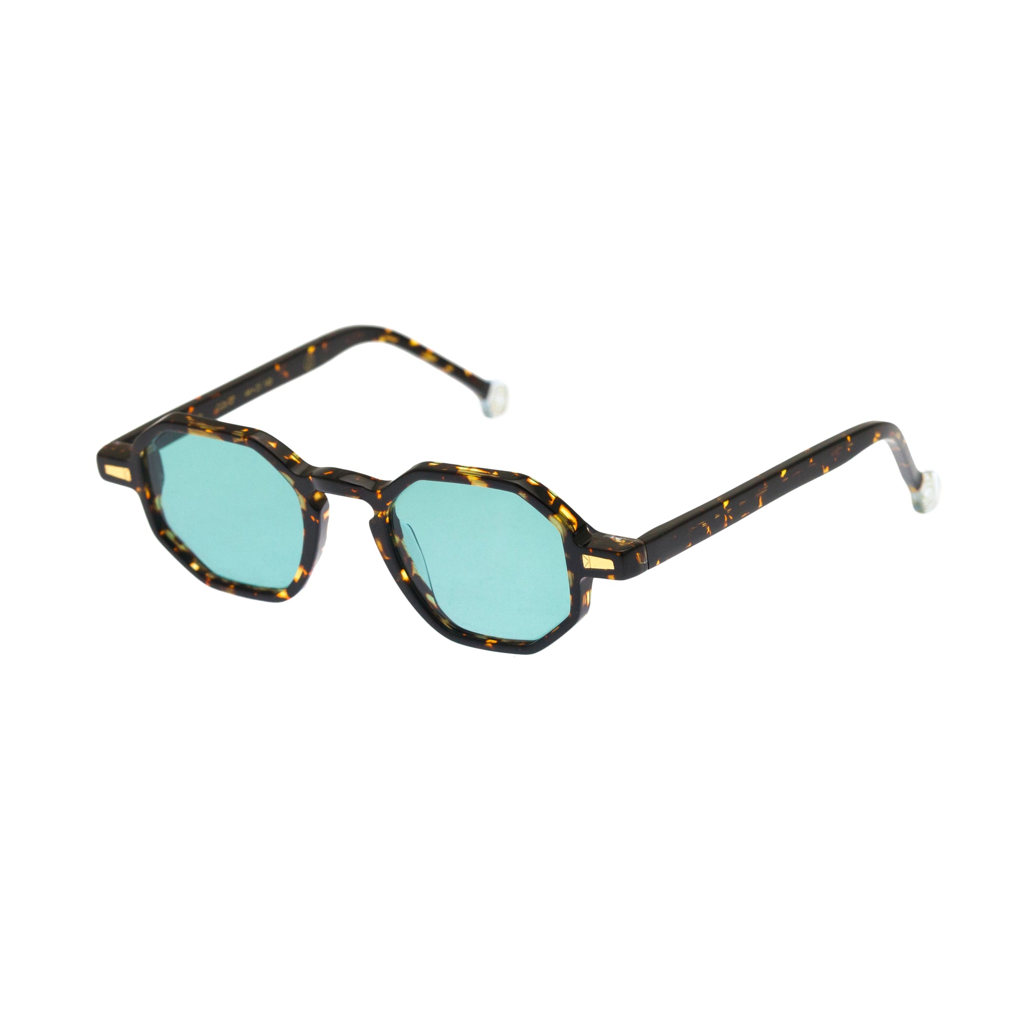 Kyme Eyewear Rio: vintage octagonal sunglasses. Color Dark avana, Material Acetate cellulose, Size Small
