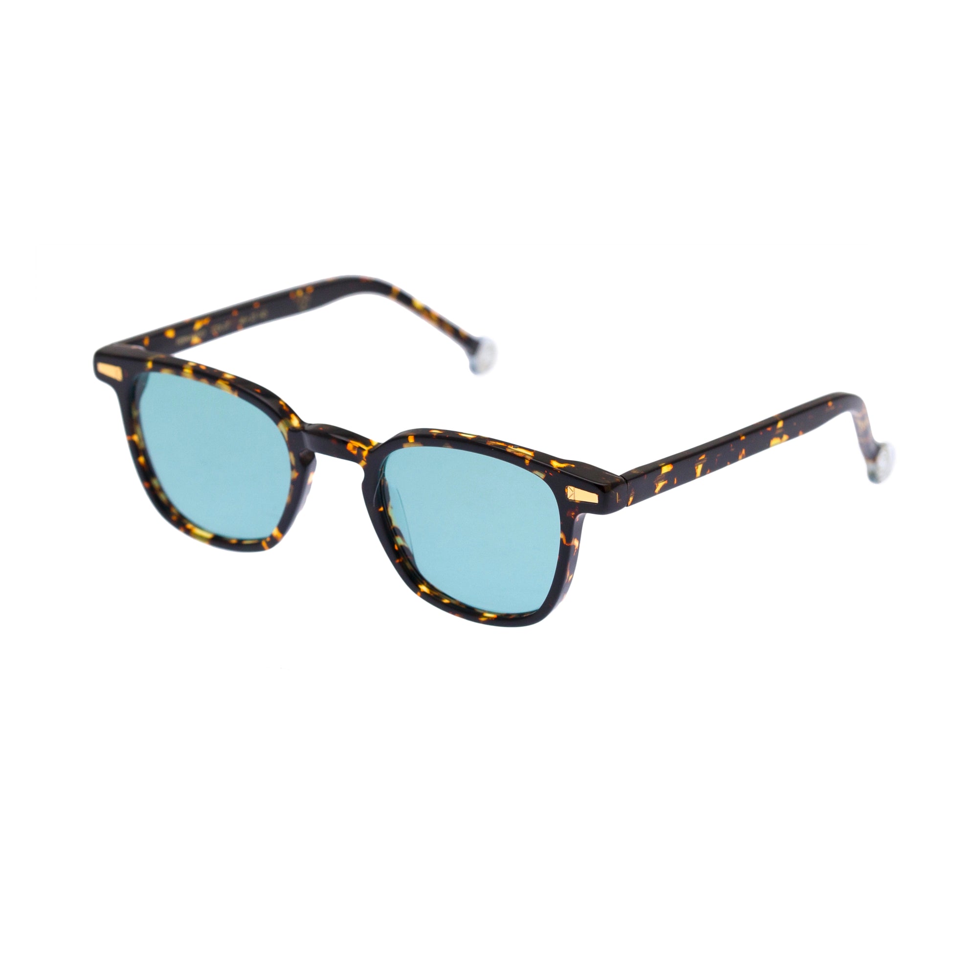 Kyme Eyewear Fernando: squared vintage sunglasses. Color Tobacco, Material Acetate cellulose, Size Small