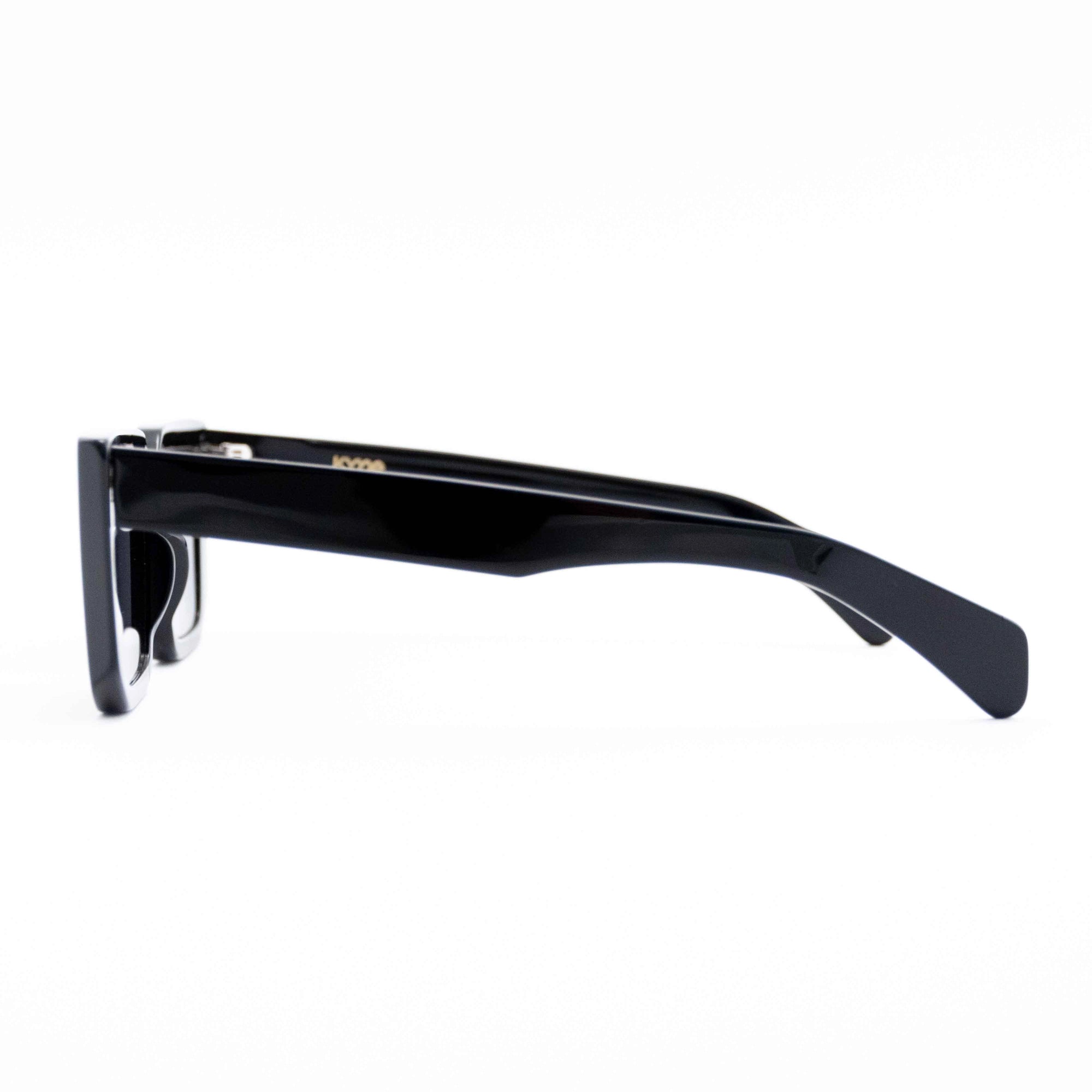 Kyme Eyewear COZY1: streetwear women bold rectangular sunglasses. Color Black, Material Acetate cellulose, Size Large