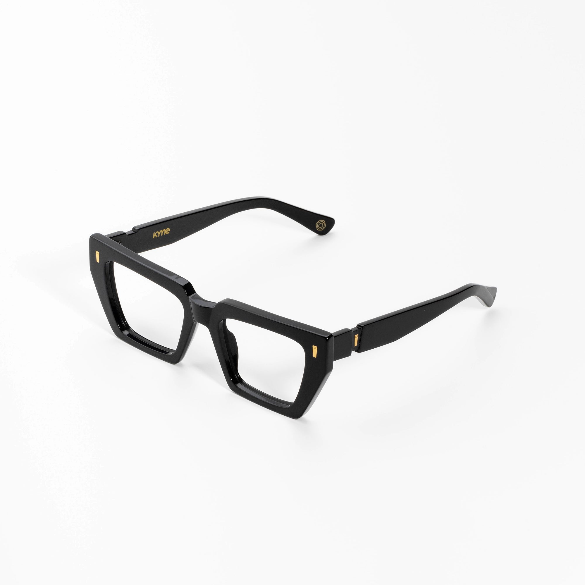 Kyme Eyewear Kyme Sienna Black Sunglasses - Bold Handmade Italian Eyewear. Color Black, Size Medium