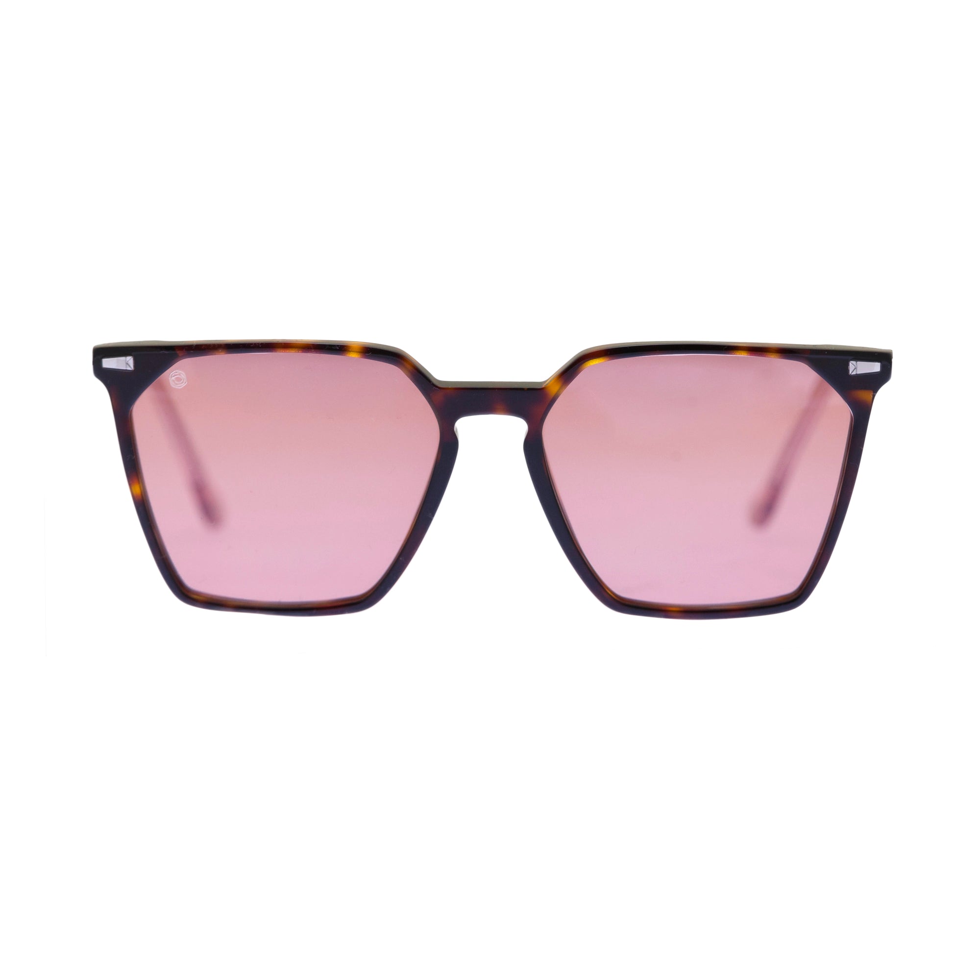 Kyme Eyewear Gracebay: oversized ultralite acetate squared sunglasses. Color Dark avana/teal, Material Acetate cellulose, Size Large