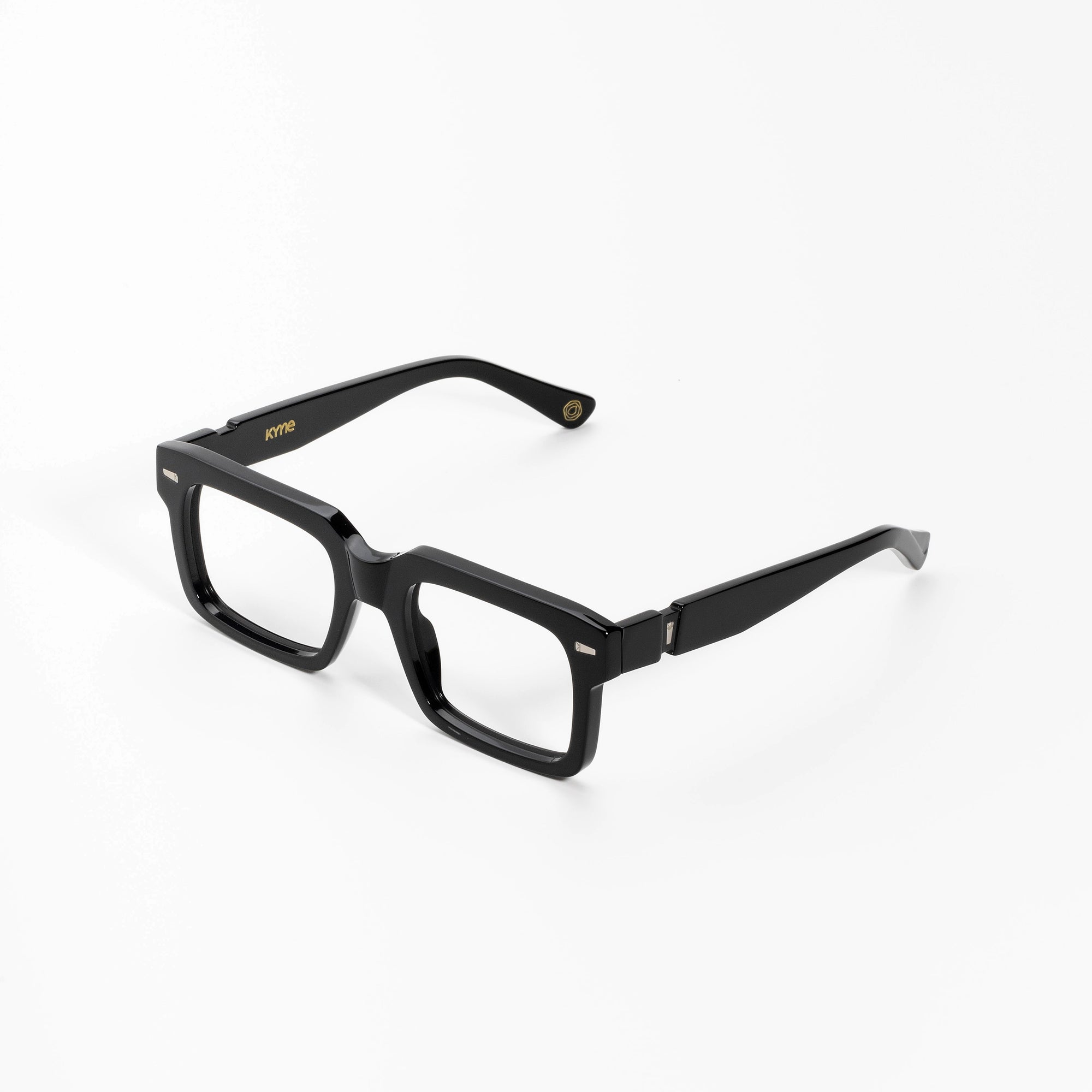 Kyme Eyewear Kyme Etienne Black Sunglasses - Bold Handmade Italian Eyewear. Color Black, Size Medium