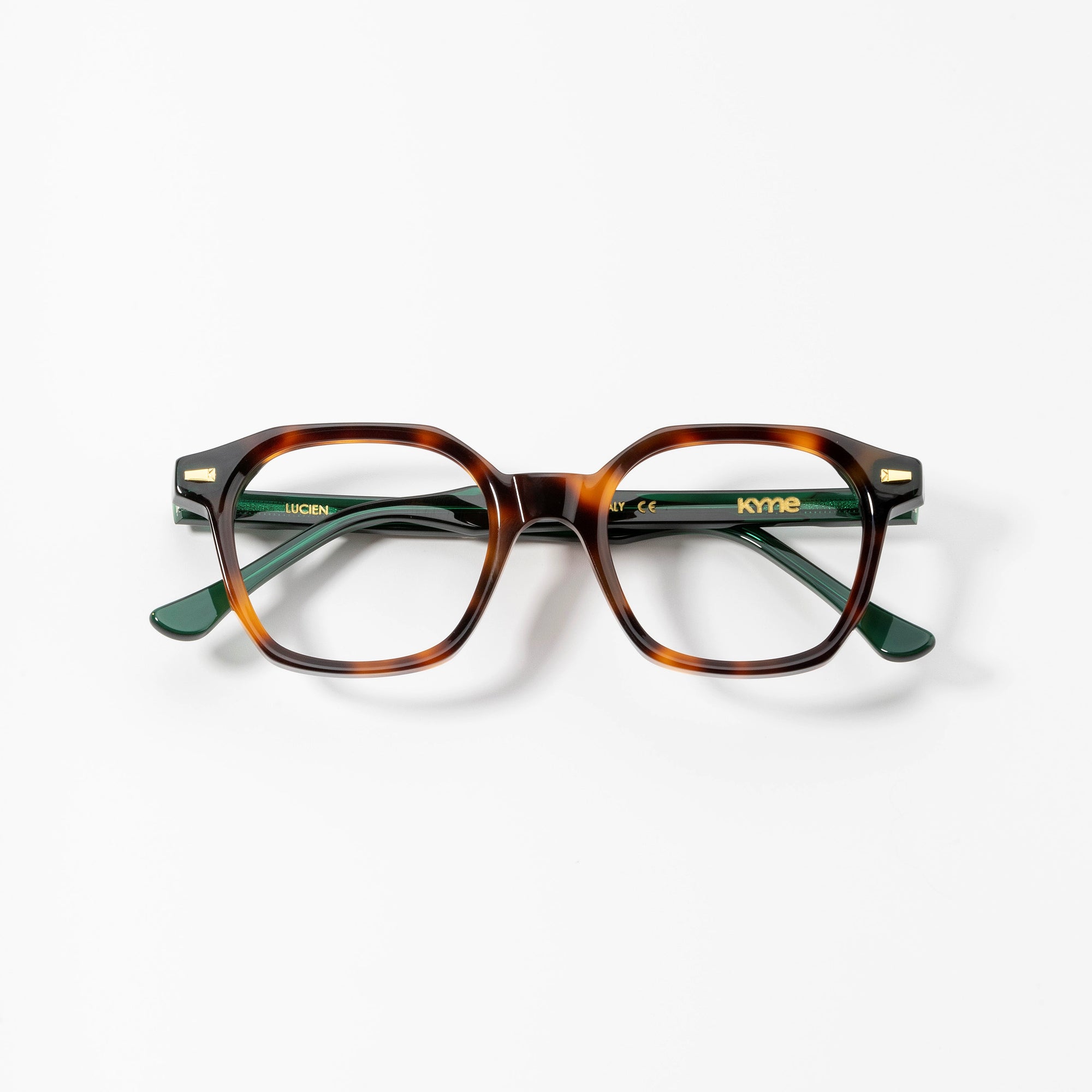 Kyme Eyewear Kyme Lucien Dark Avana Sunglasses - Handmade Italian Geometric Eyewear. Color Dark Avana, Size Medium