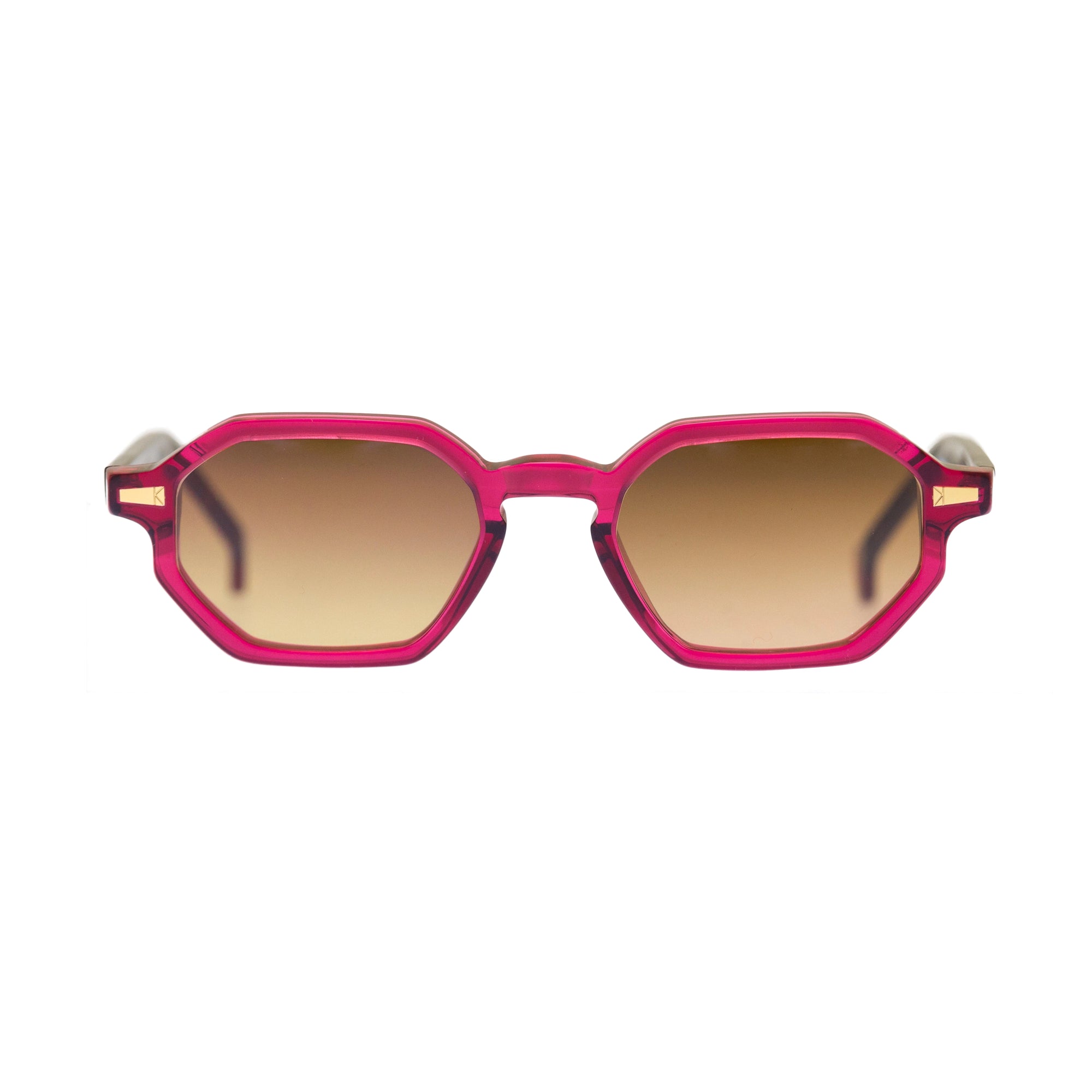 Kyme Eyewear Otis: octagonal vintage sunglasses. Color Yellow, Material Acetate cellulose, Size Small