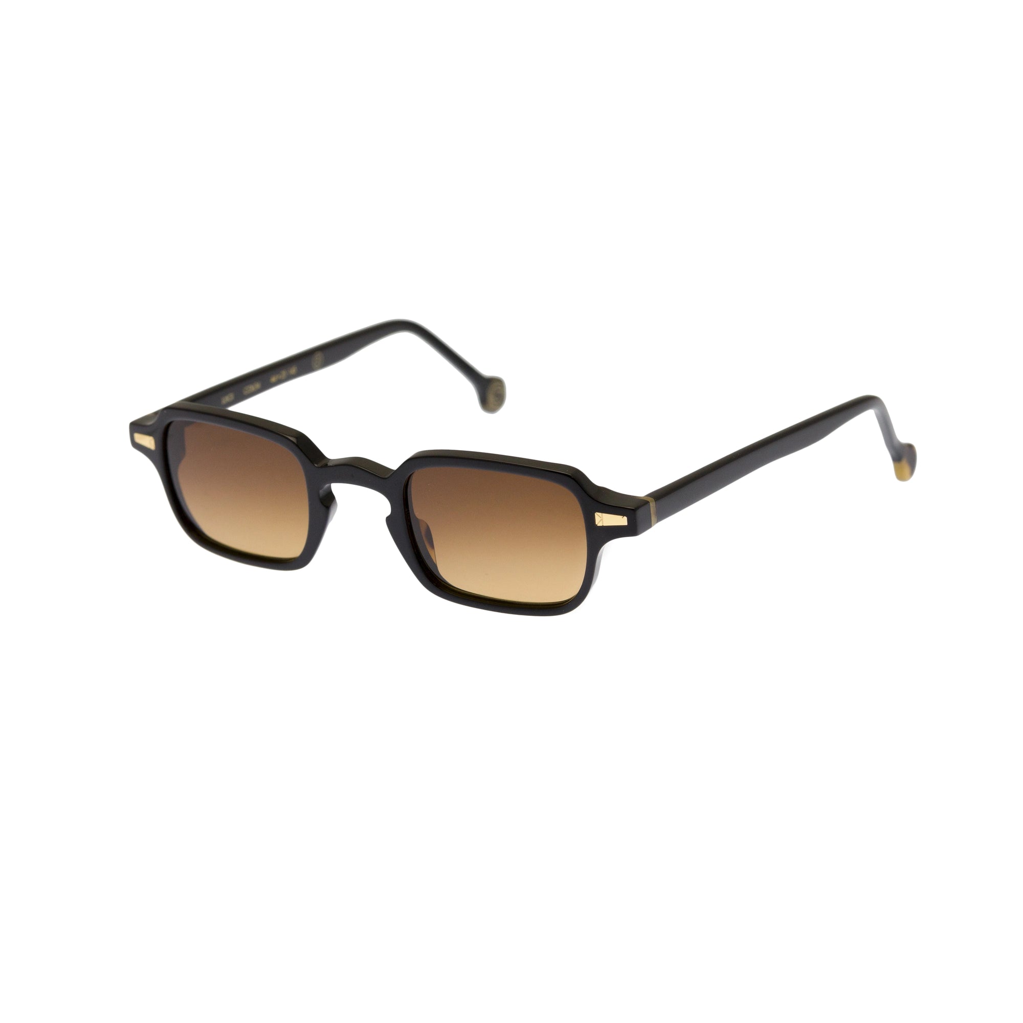 Kyme Eyewear Luigi: rectangular vintage sunglasses. Color Transparent grey, Material Medium, Size Acetate cellulose