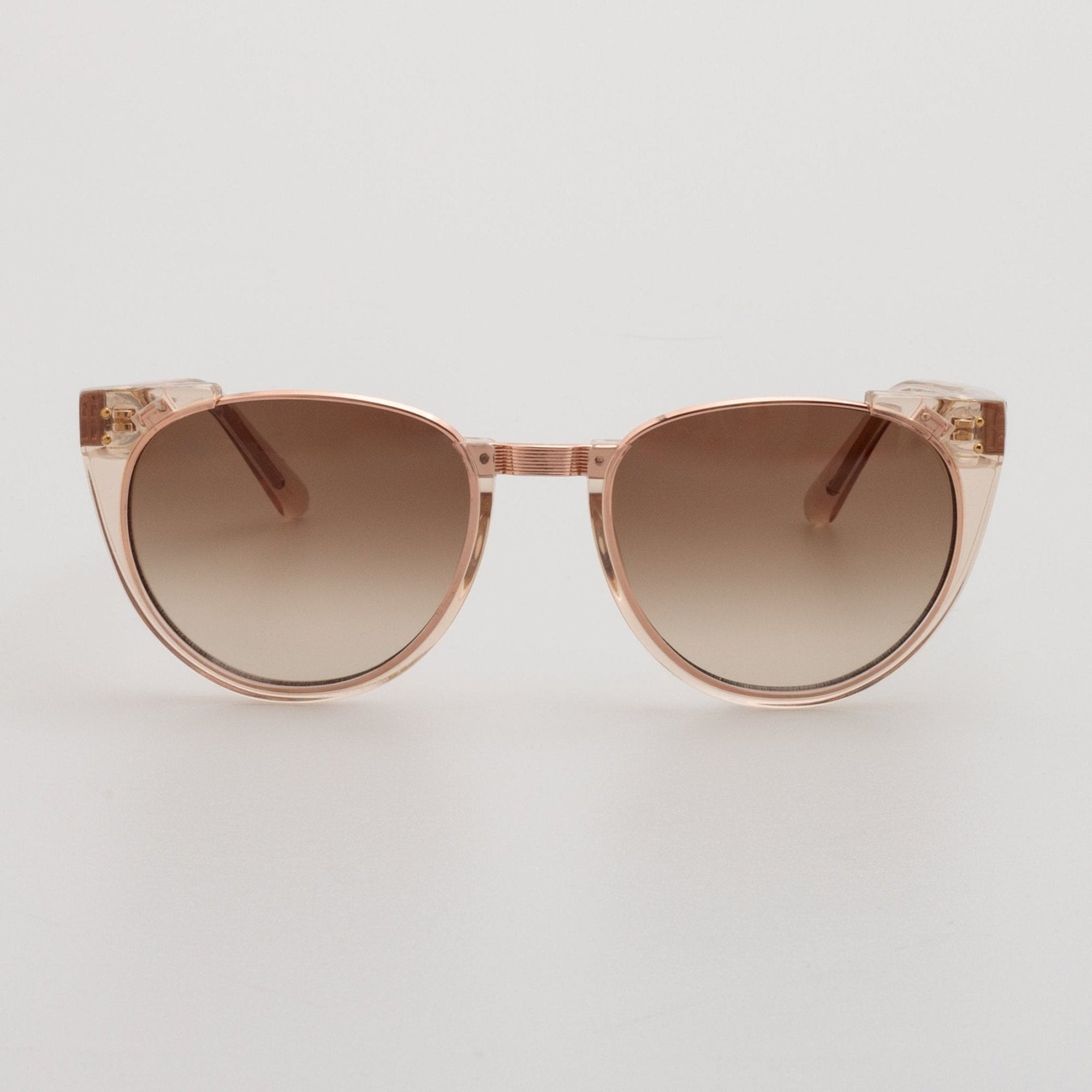 Iris Oval Sunglasses in Ash and 18K Rose Gold