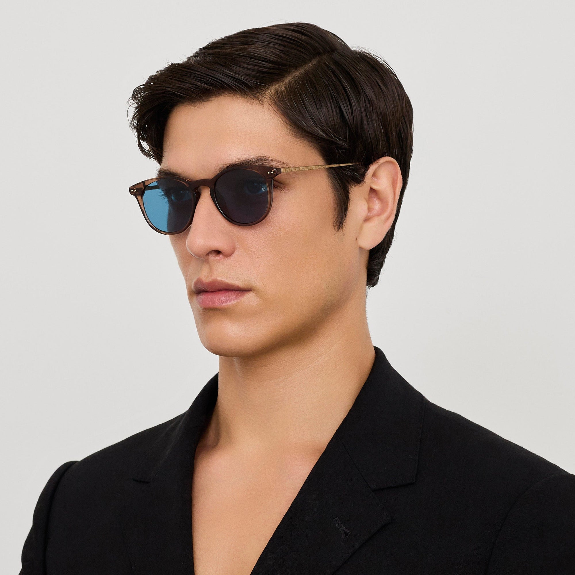 Jamie Sunglasses in Matt Champagne and Aqua