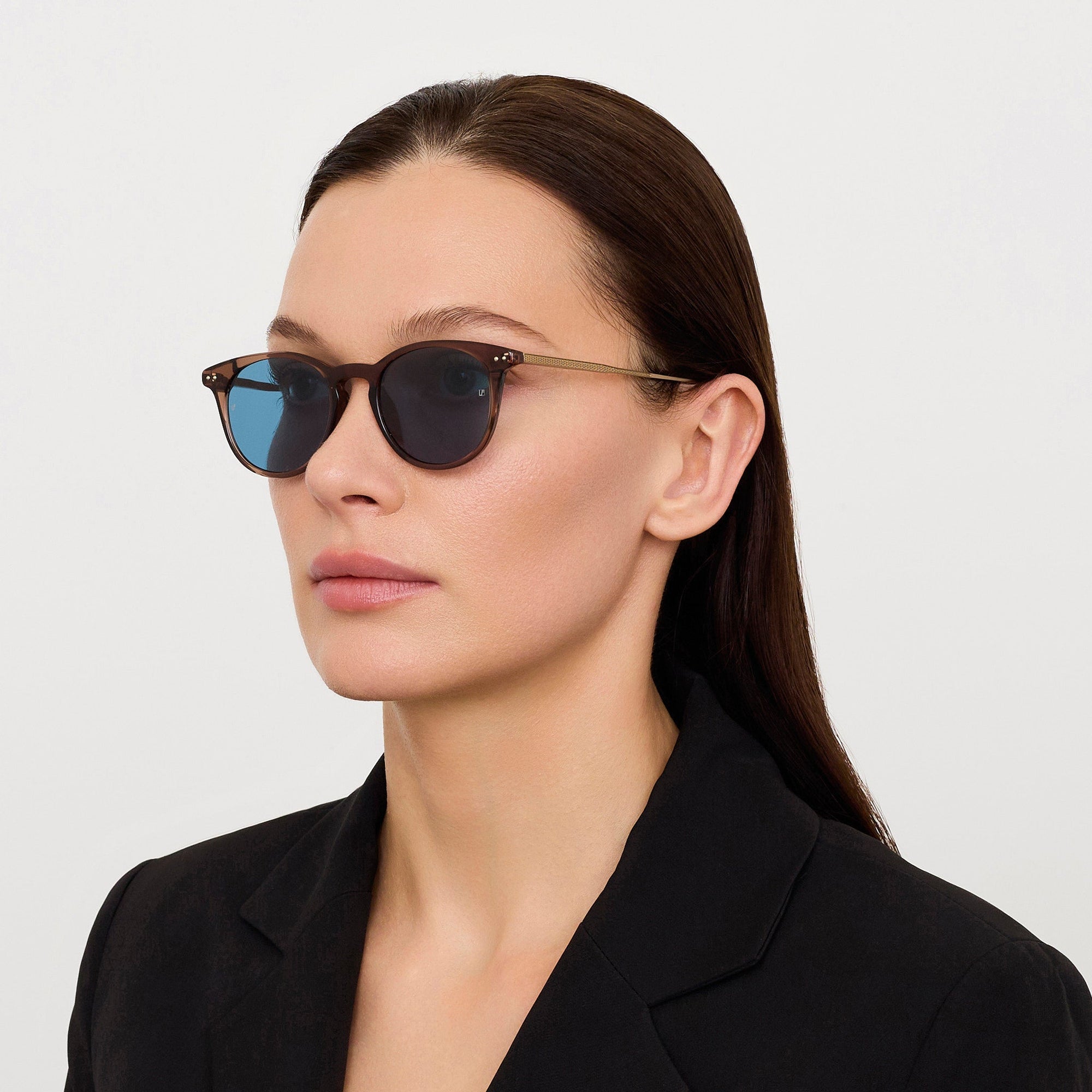 Jamie Sunglasses in Matt Champagne and Aqua