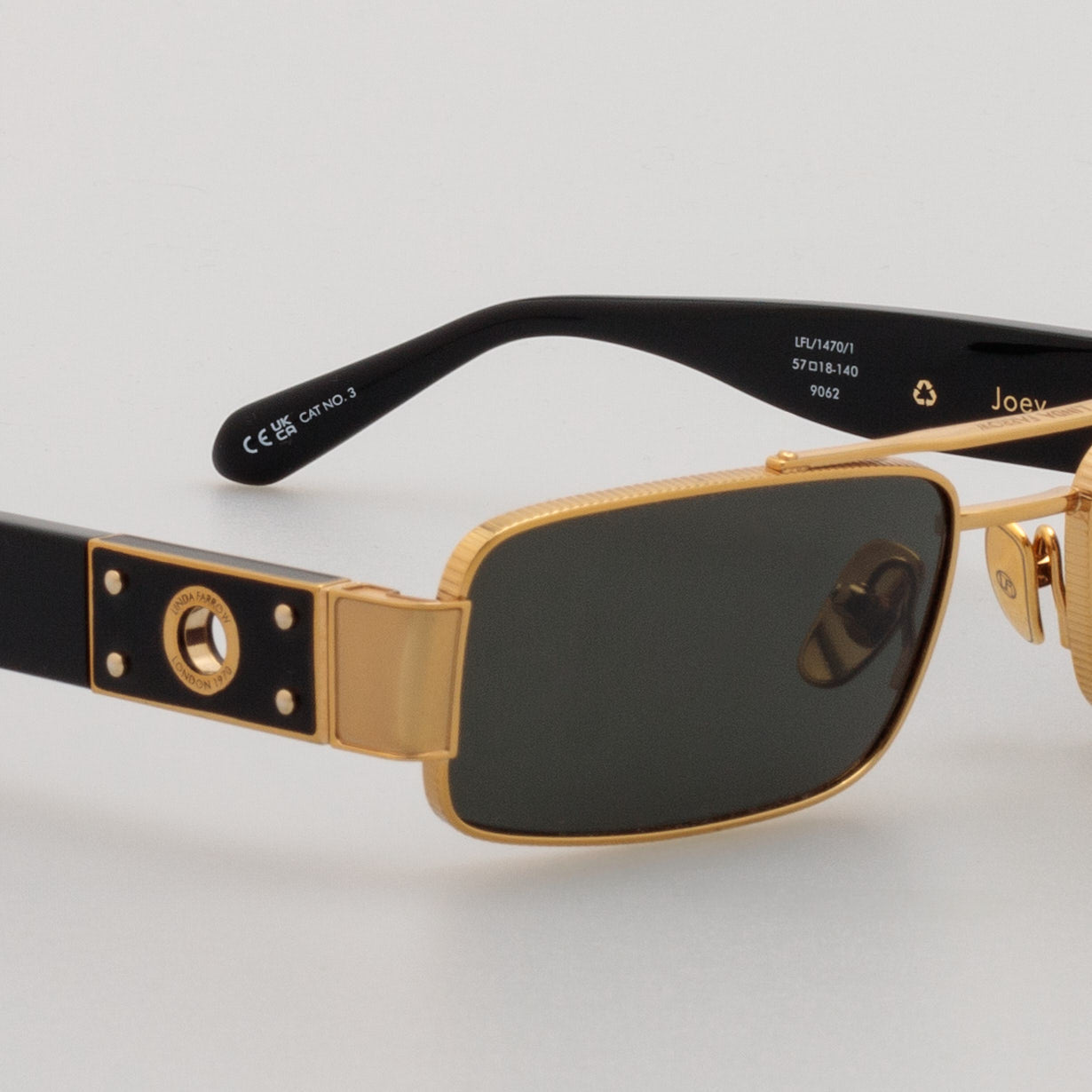 Joey Sunglasses in 22K Gold and Grey