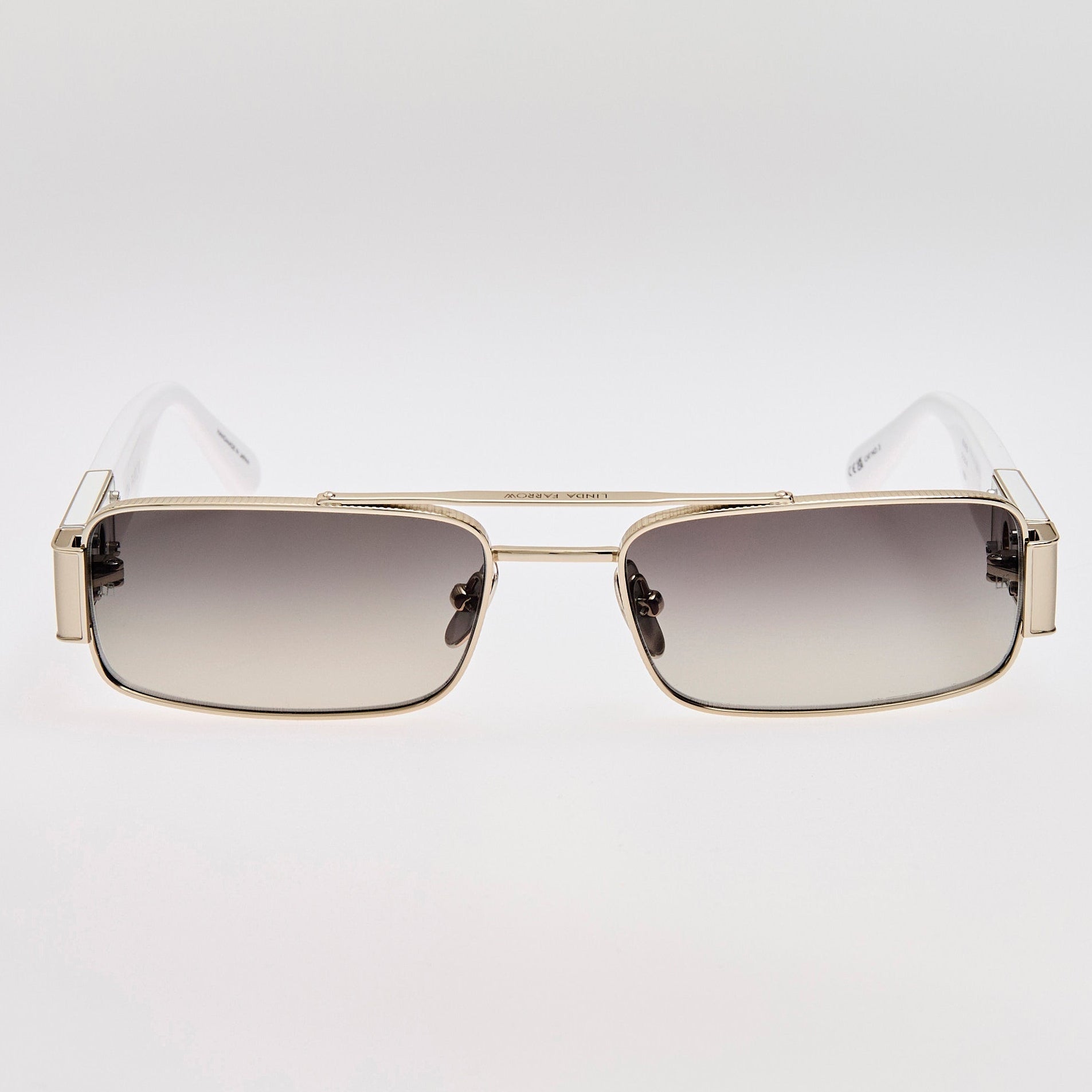 Joey Sunglasses in 22K White Gold and Grey