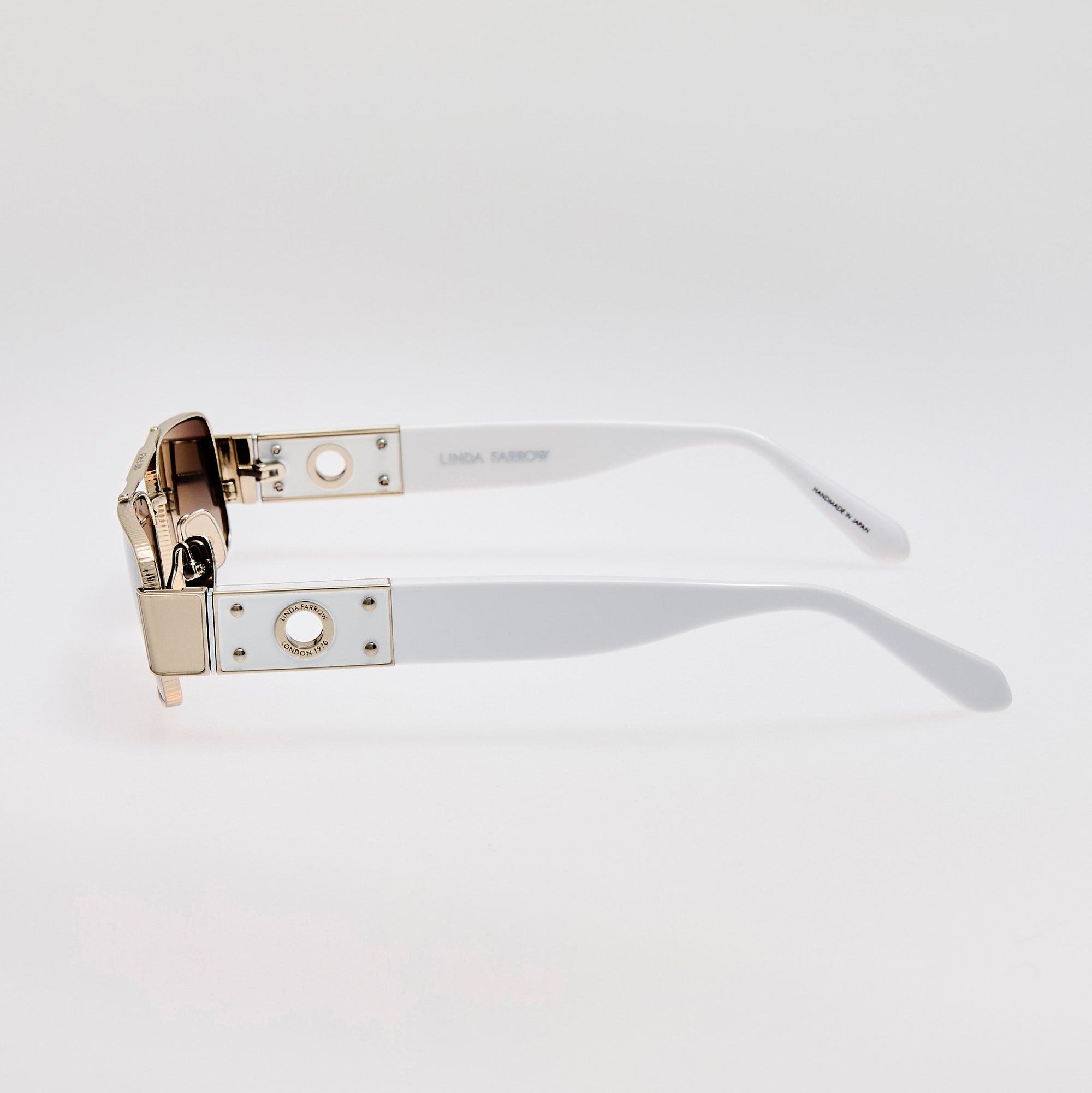 Joey Sunglasses in 22K White Gold and Grey