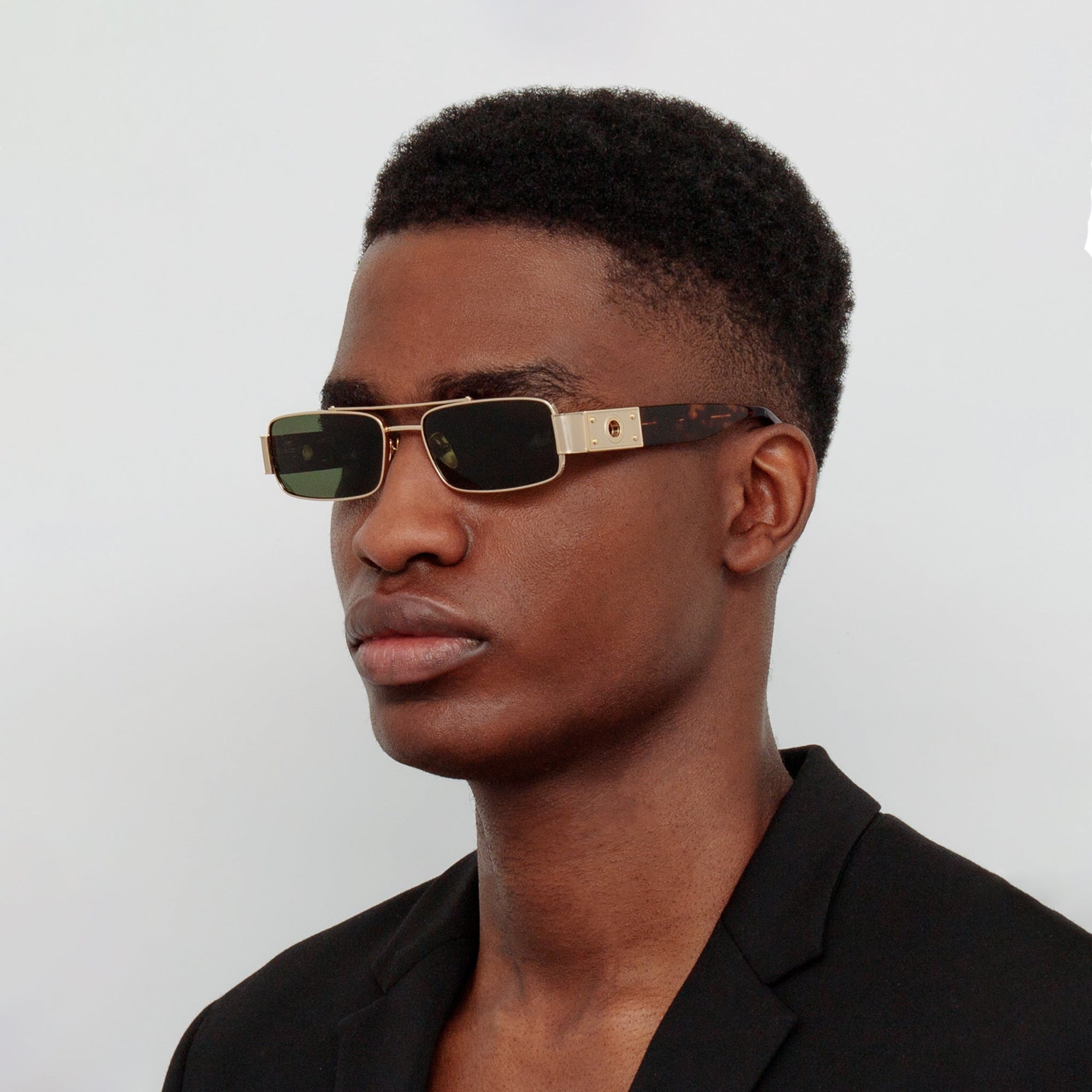 Joey Sunglasses in 22K Gold and Grey