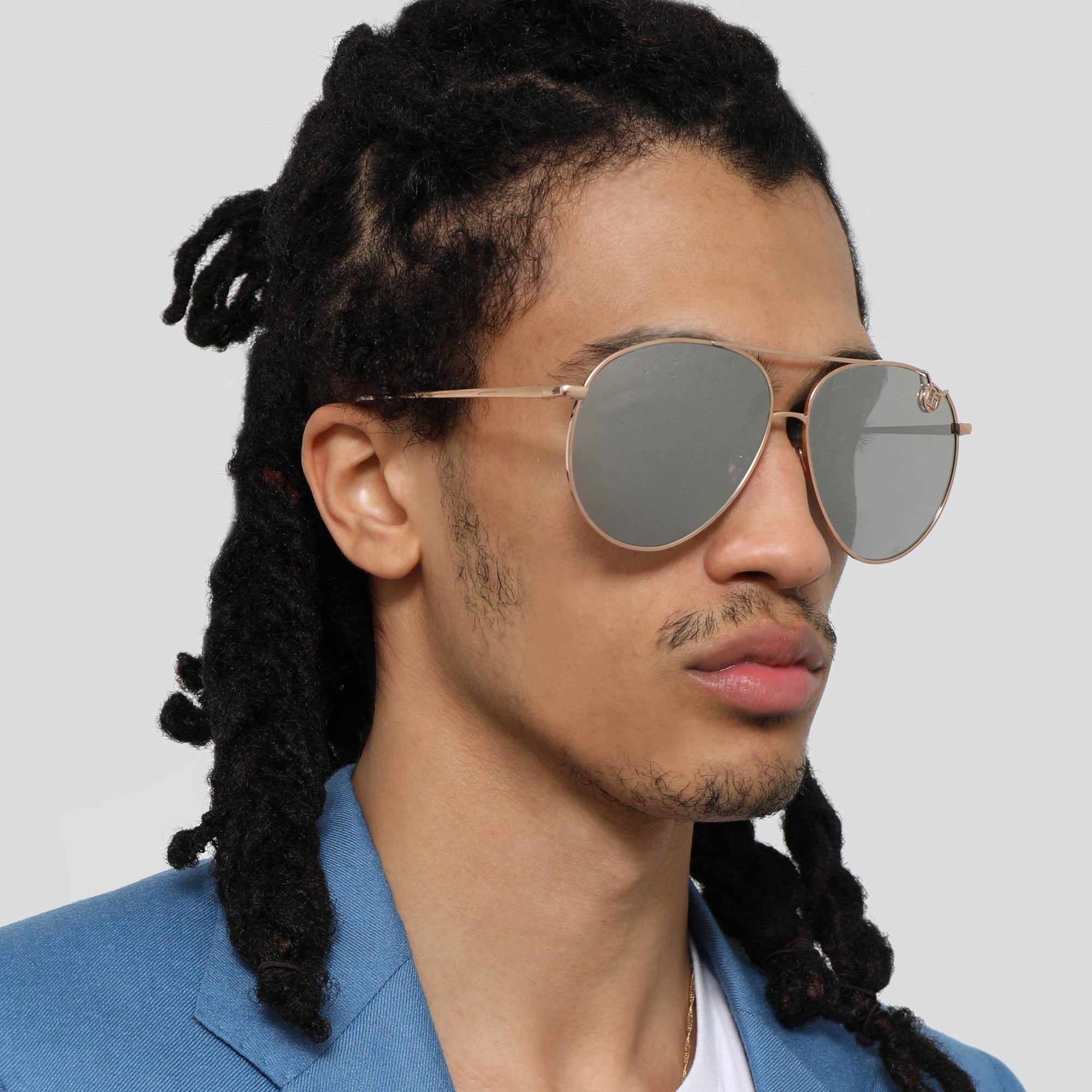 Joni Sunglasses in 18K Rose Gold and Platinum