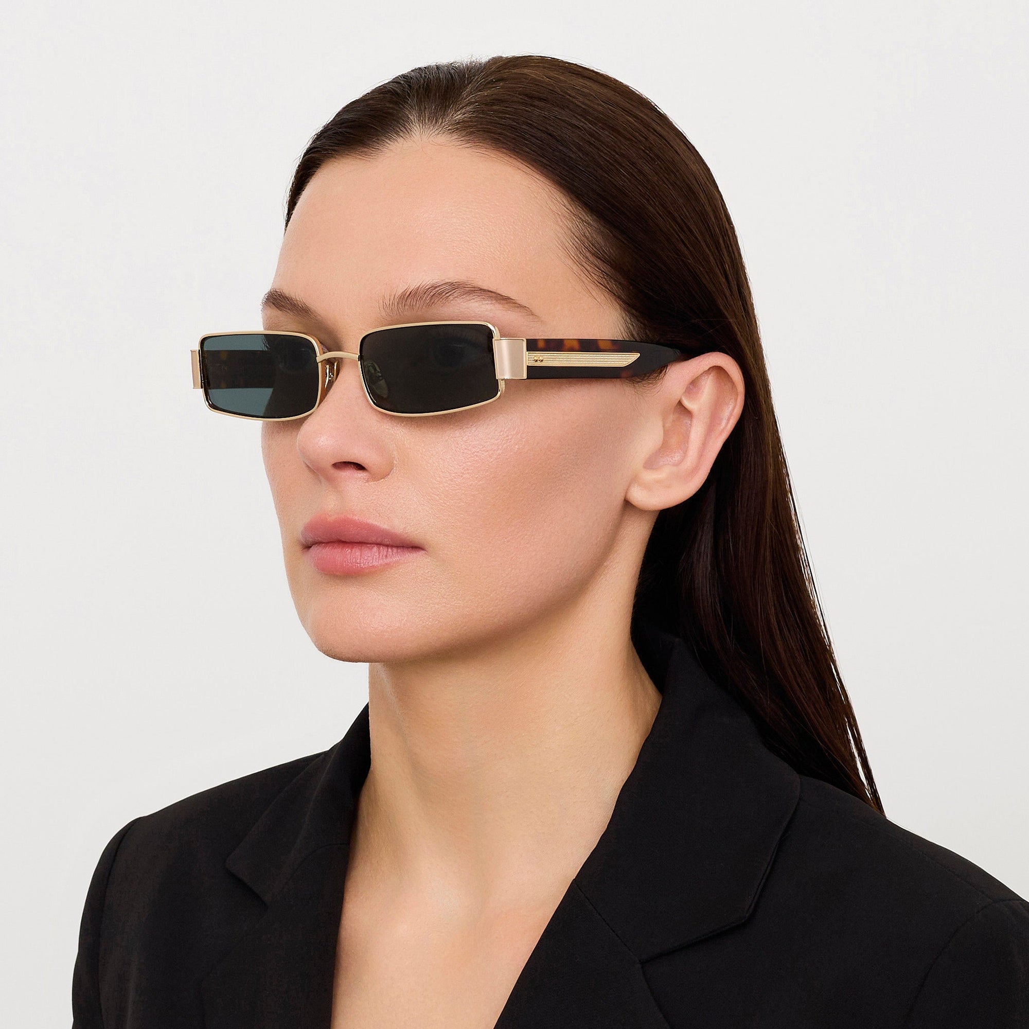 Kaia Sunglasses in 22K Gold and Green