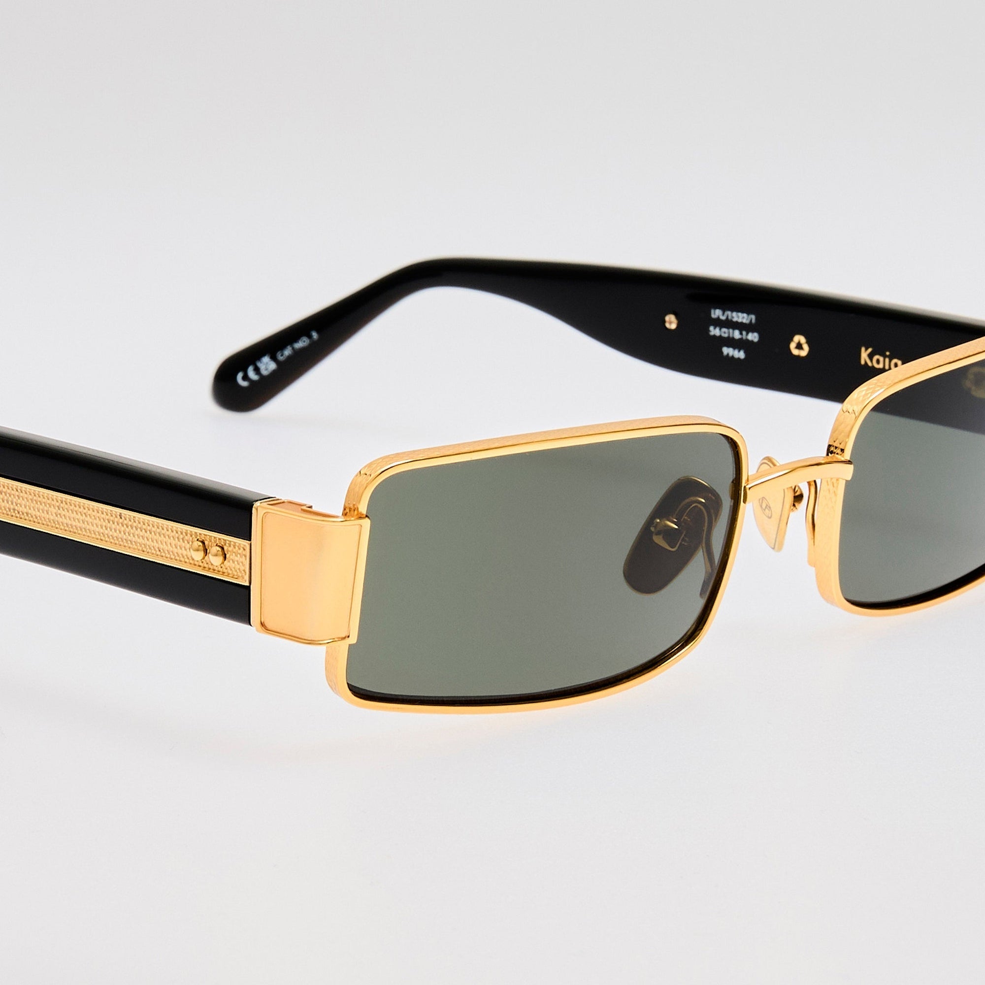Kaia Sunglasses in 22K Gold and Grey