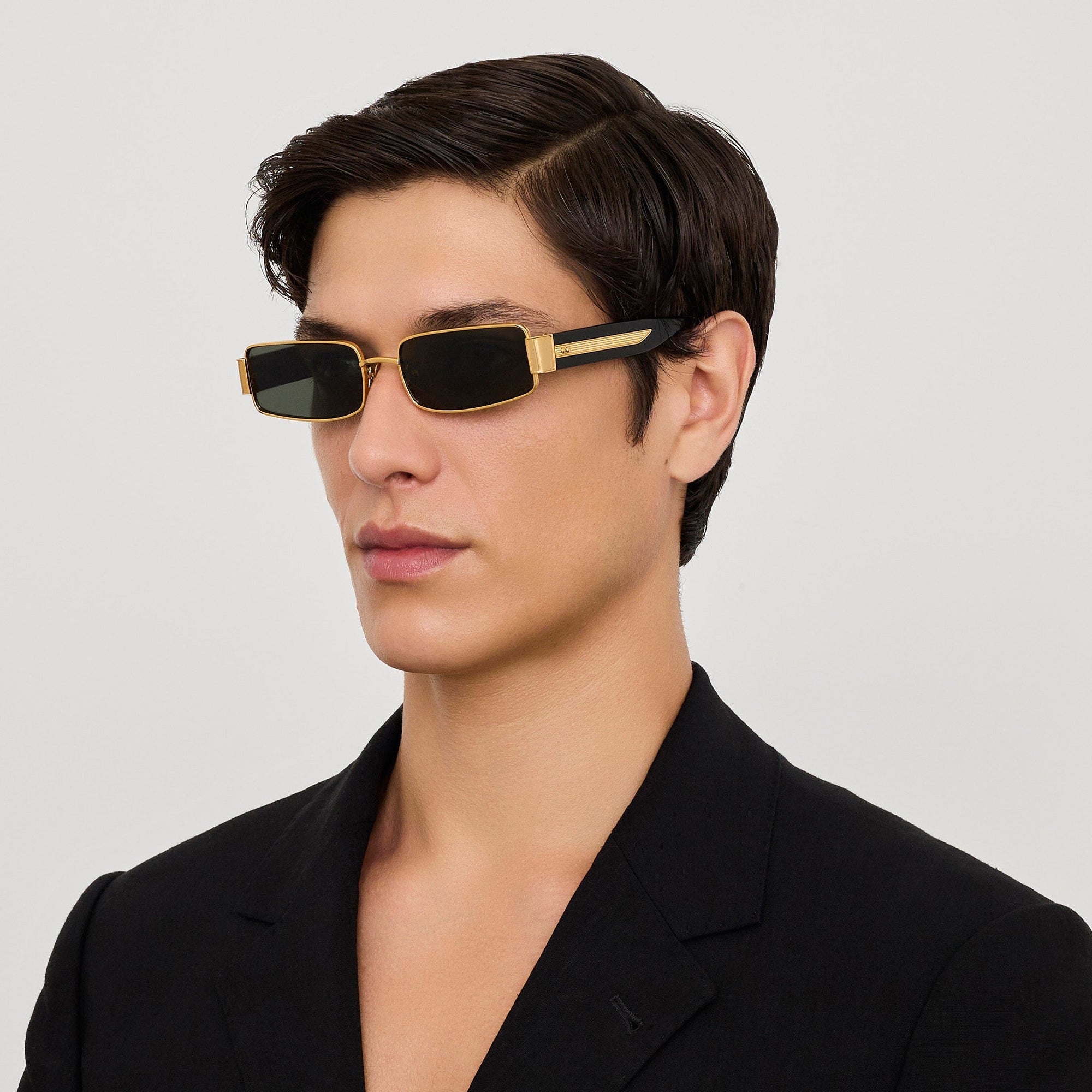 Kaia Sunglasses in 22K Gold and Grey