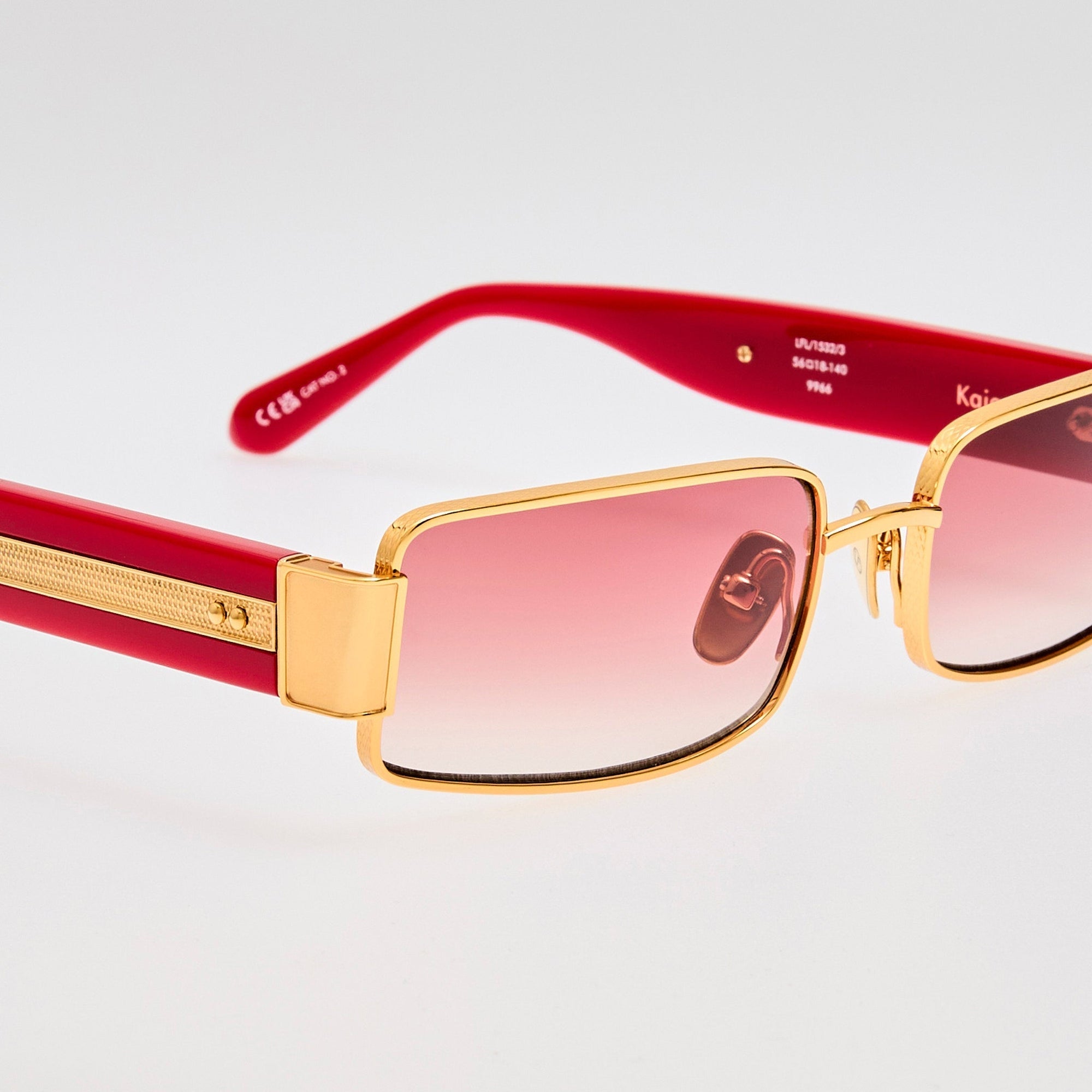 Kaia Sunglasses in 22K Gold and Red