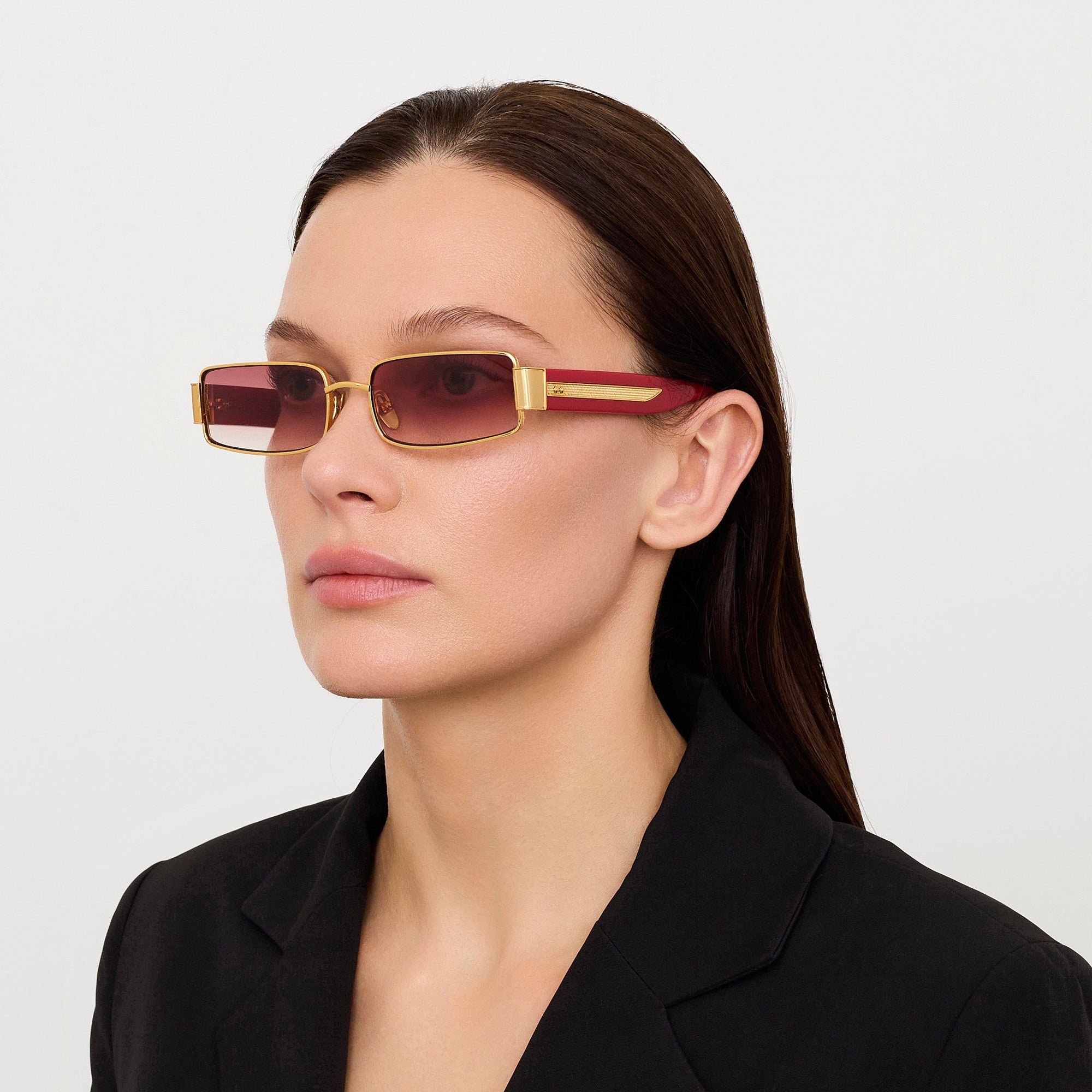 Kaia Sunglasses in 22K Gold and Red
