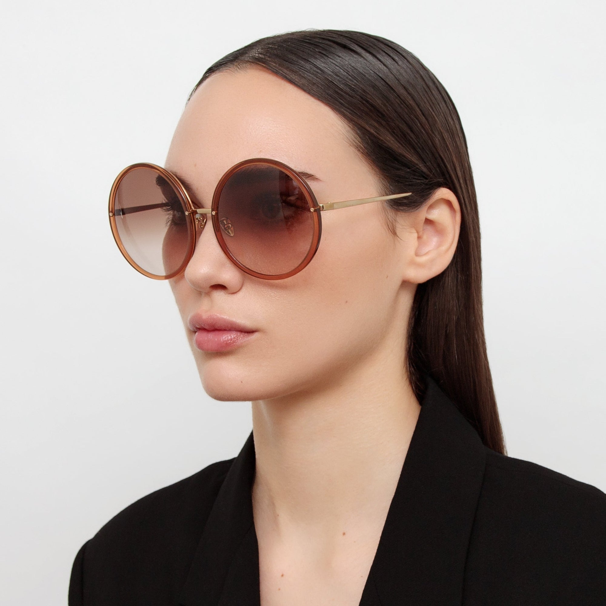 Kew Sunglasses in 22K Gold and Brown