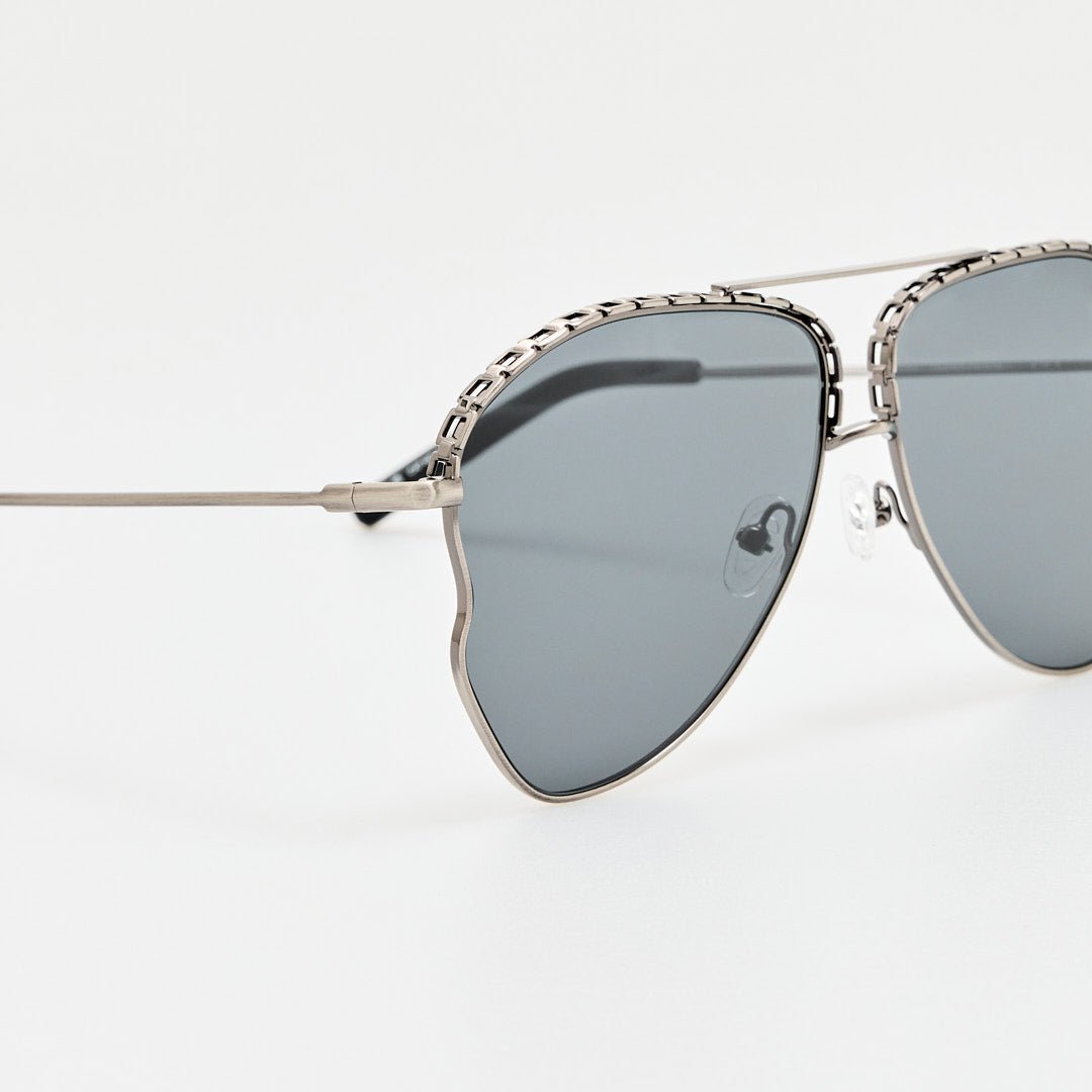 Kika Mendoza Sunglasses in Antique Silver and Grey