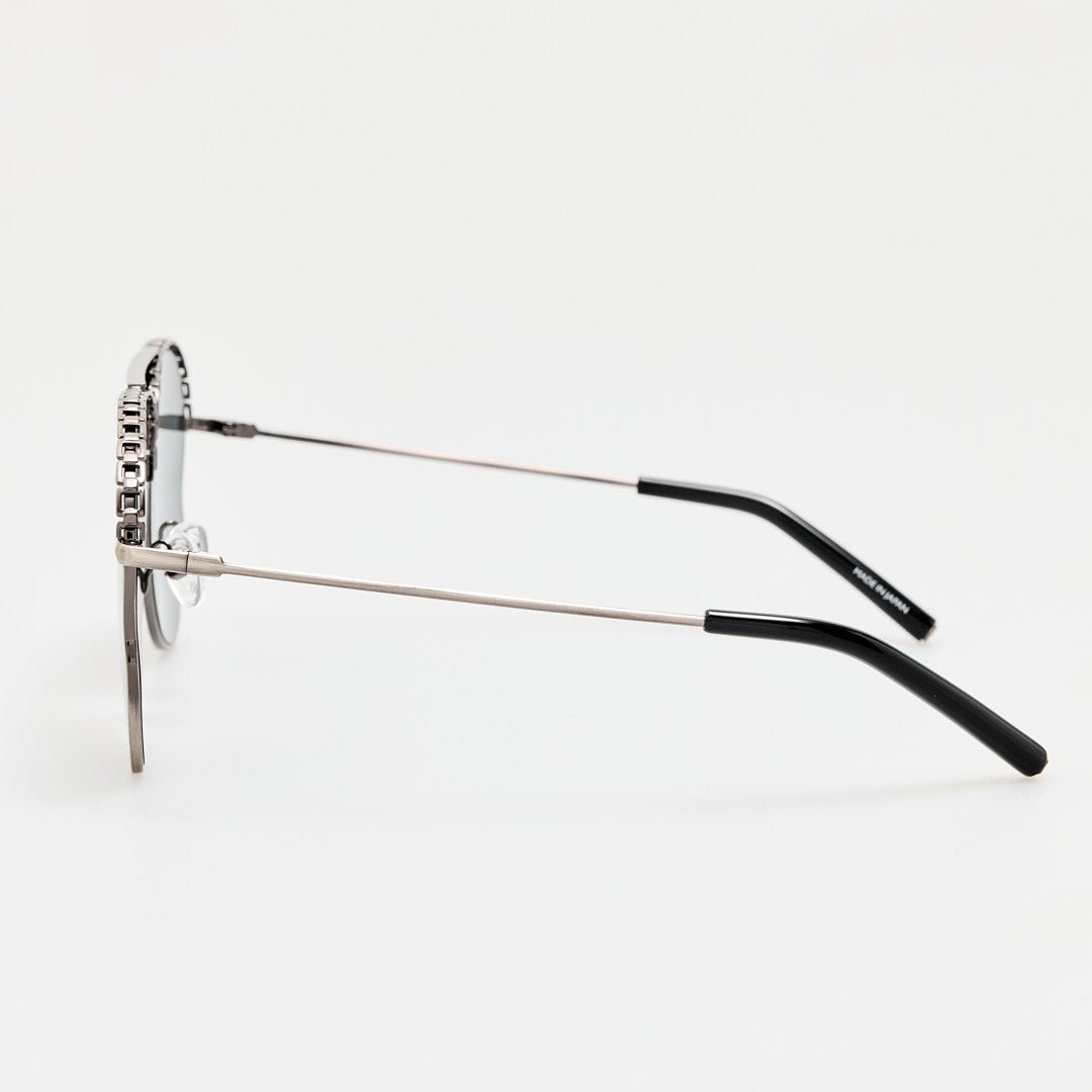 Kika Mendoza Sunglasses in Antique Silver and Grey