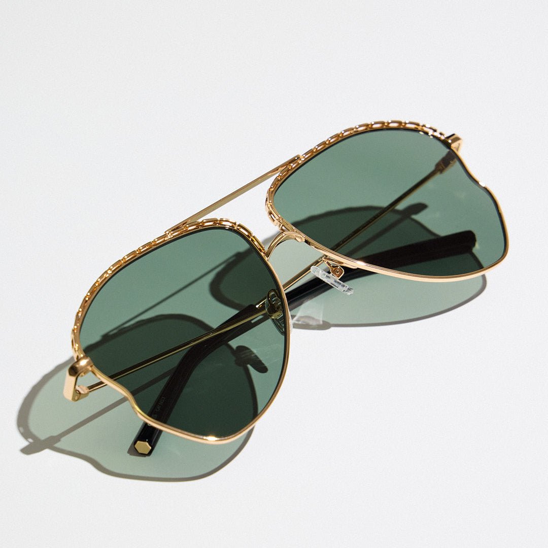 Kika Mendoza Sunglasses in Gold and Green