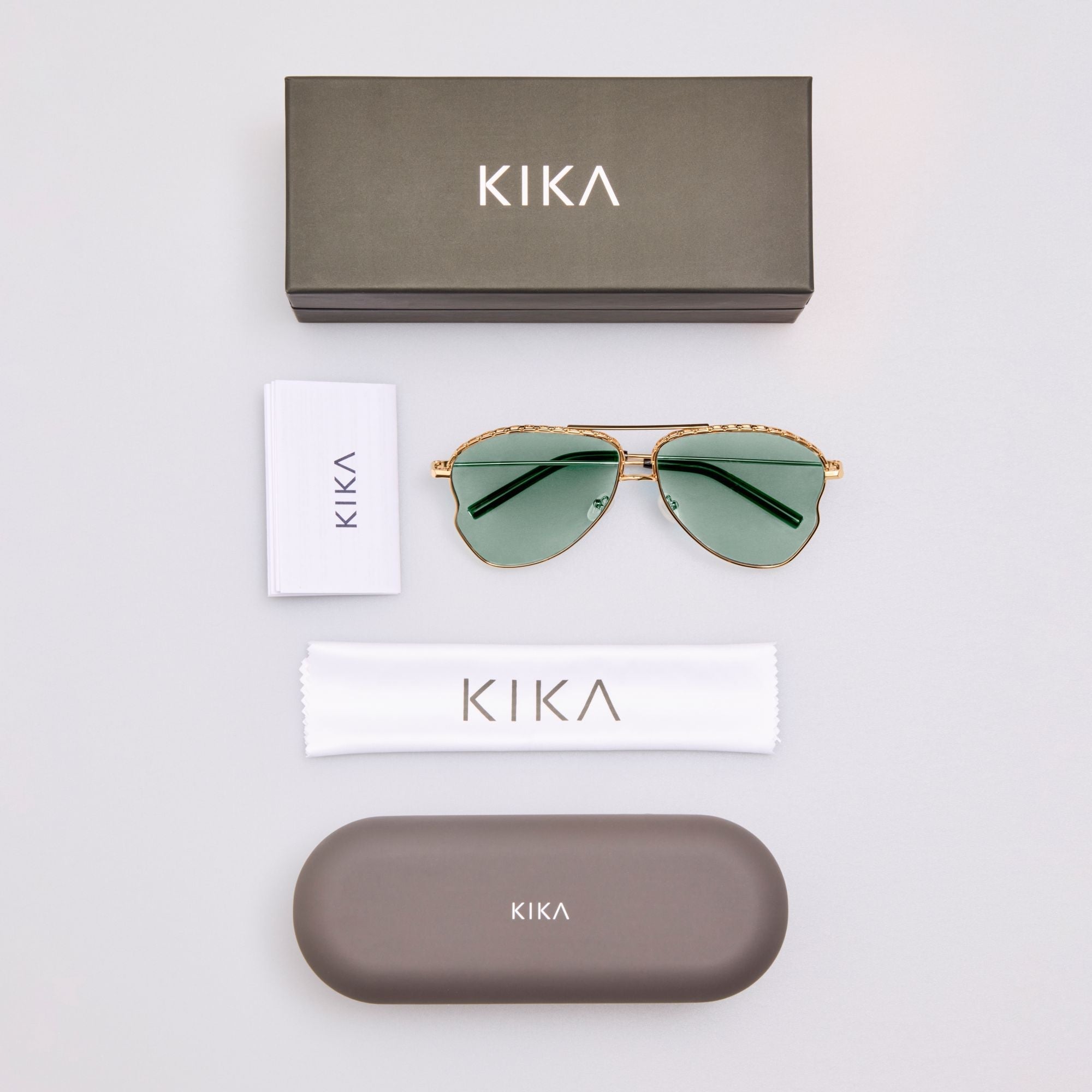 Kika Mendoza Sunglasses in Gold and Green