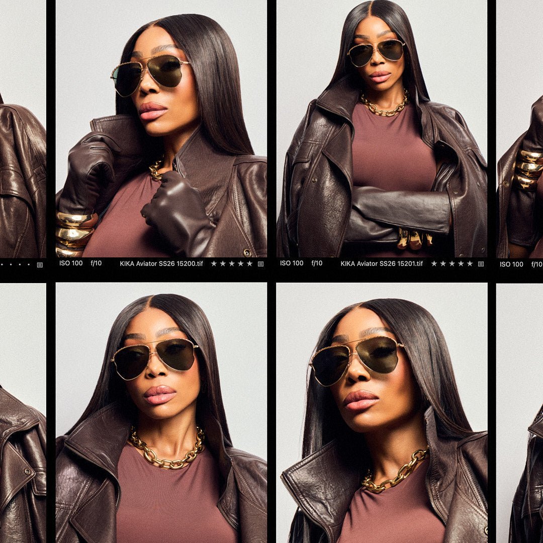 Kika Mendoza Sunglasses in Gold and Green