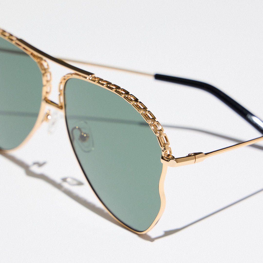 Kika Mendoza Sunglasses in Gold and Green