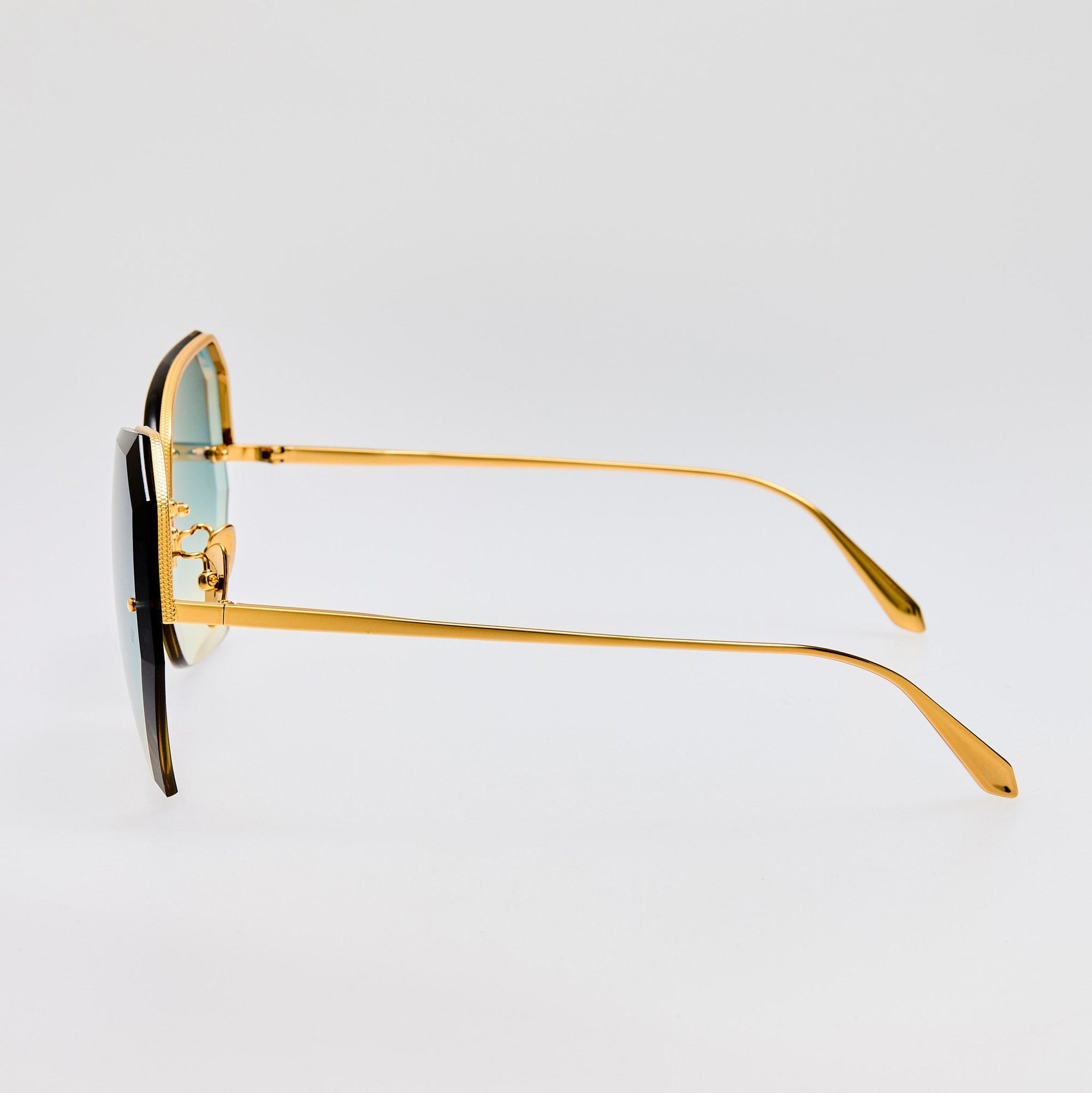 Lila Sunglasses in 22K Gold and Aqua
