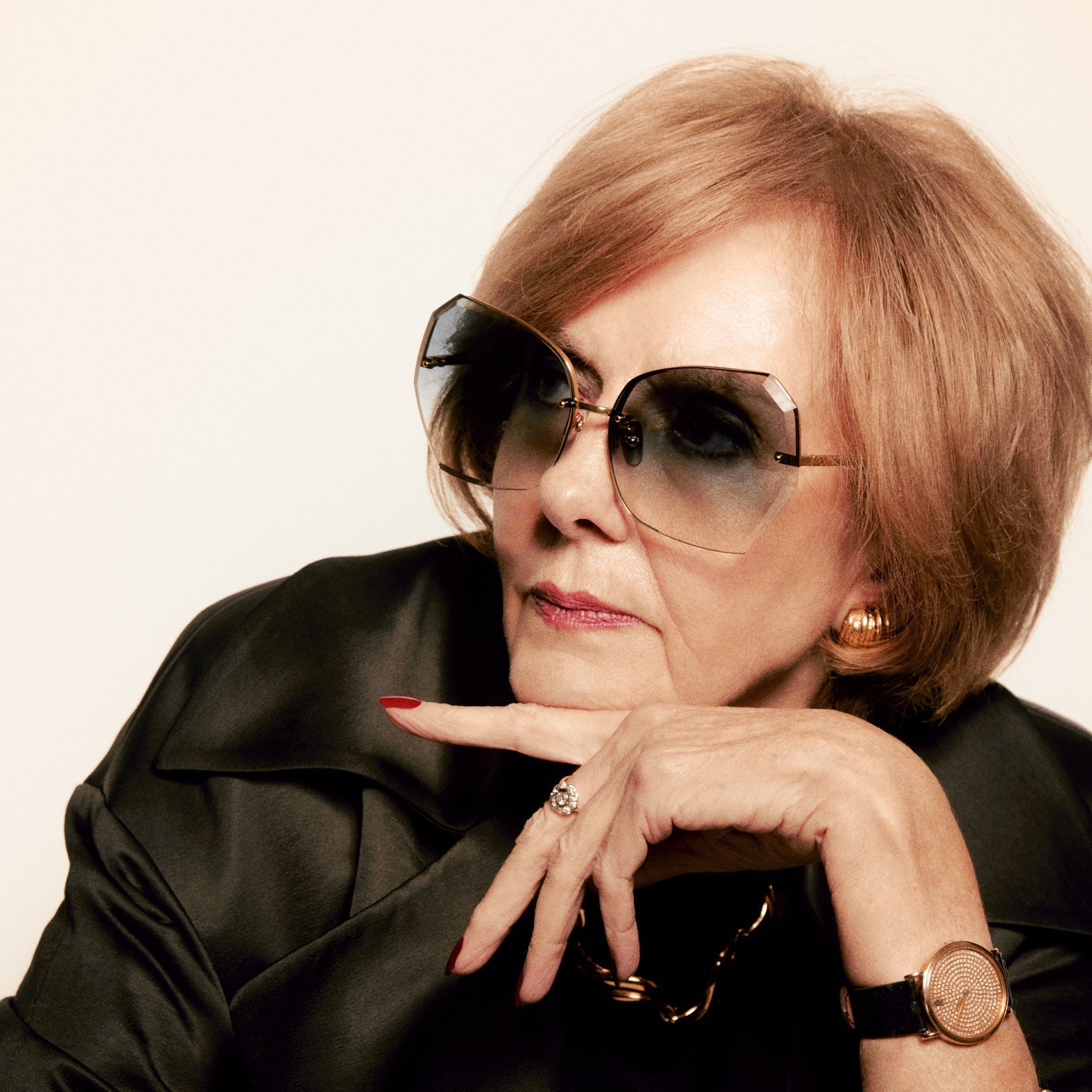 Lila Sunglasses in 22K Gold and Aqua