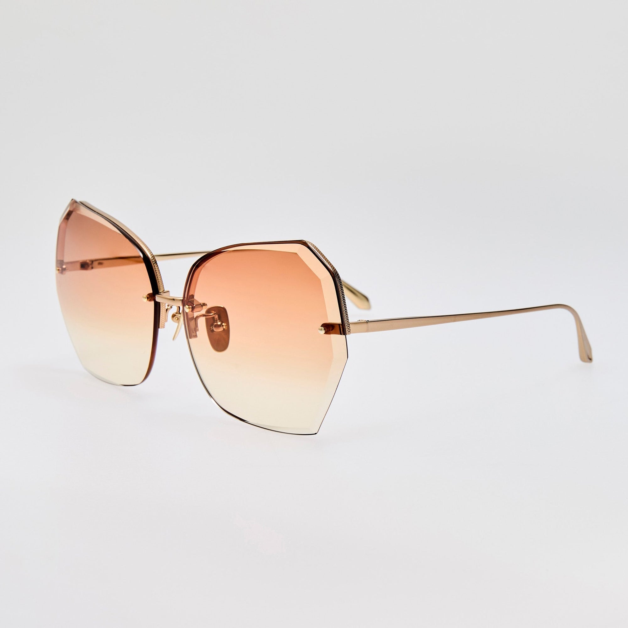 Lila Sunglasses in 22K Gold and Camel