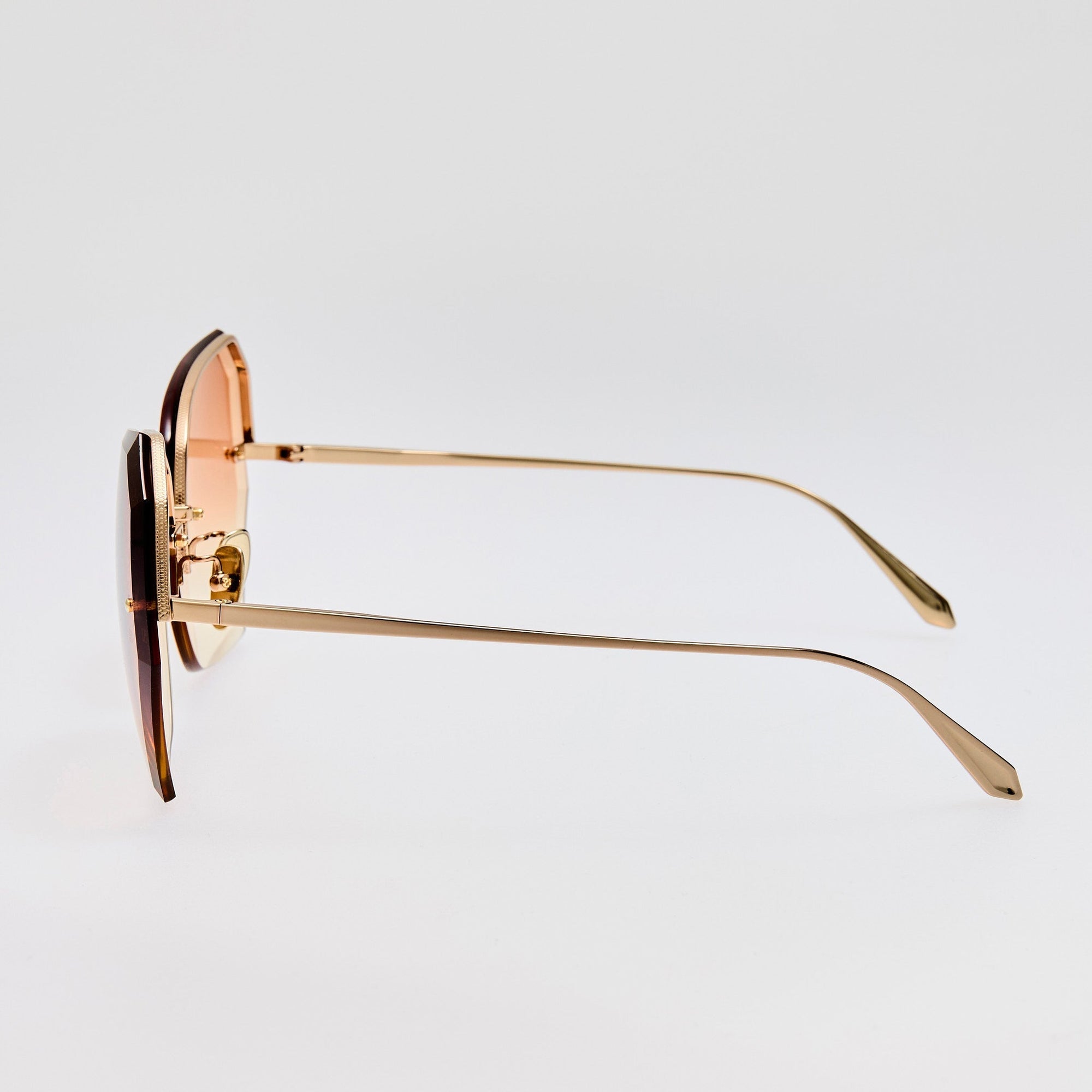 Lila Sunglasses in 22K Gold and Camel