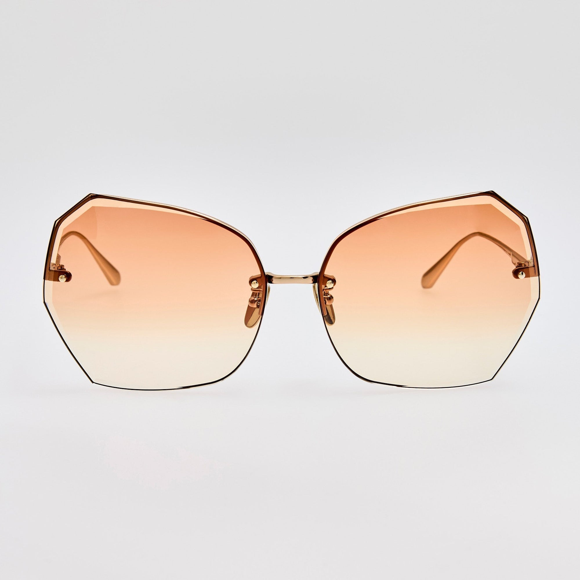 Lila Sunglasses in 22K Gold and Camel